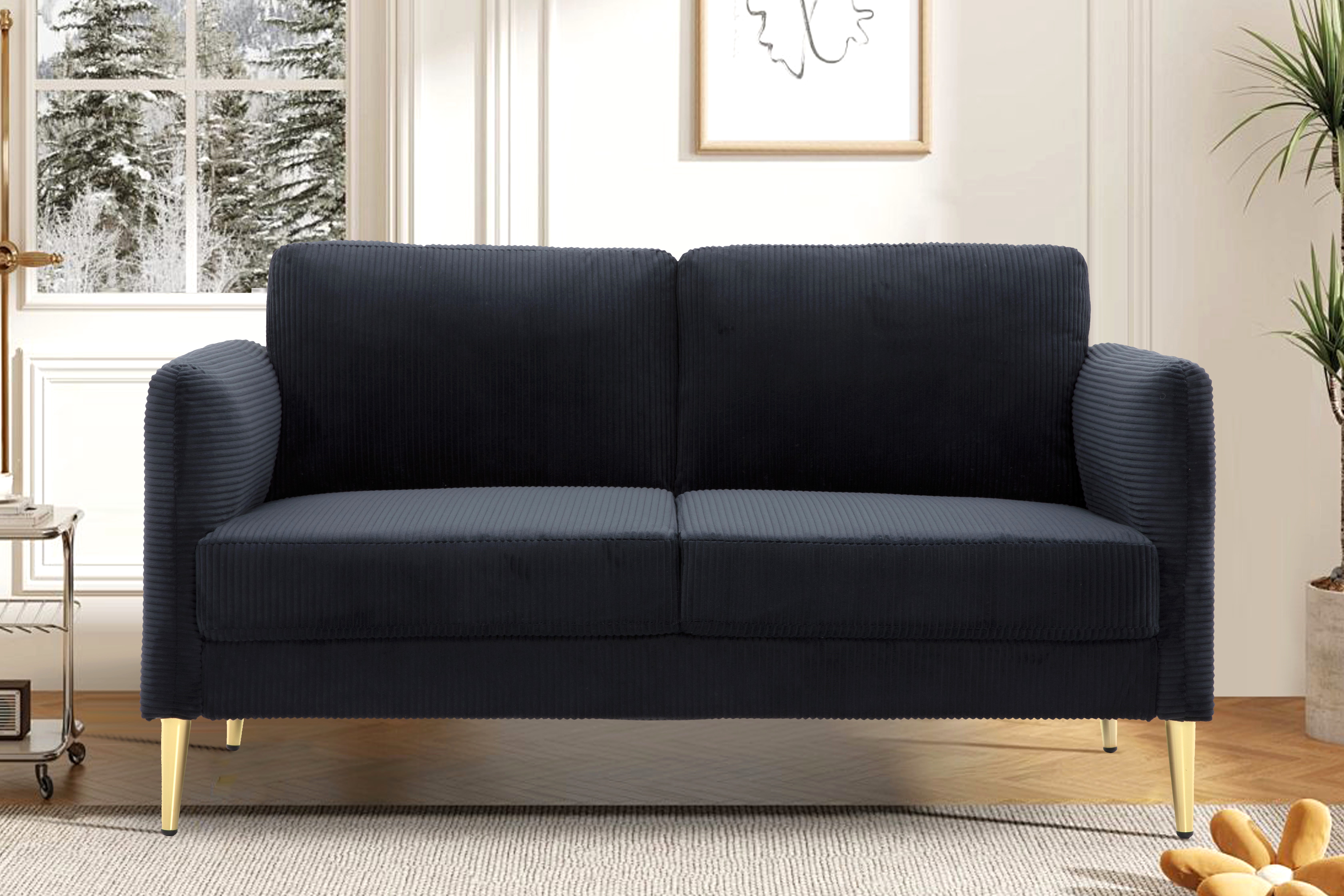 Causeuse moderne 60,63" corduroroy gris