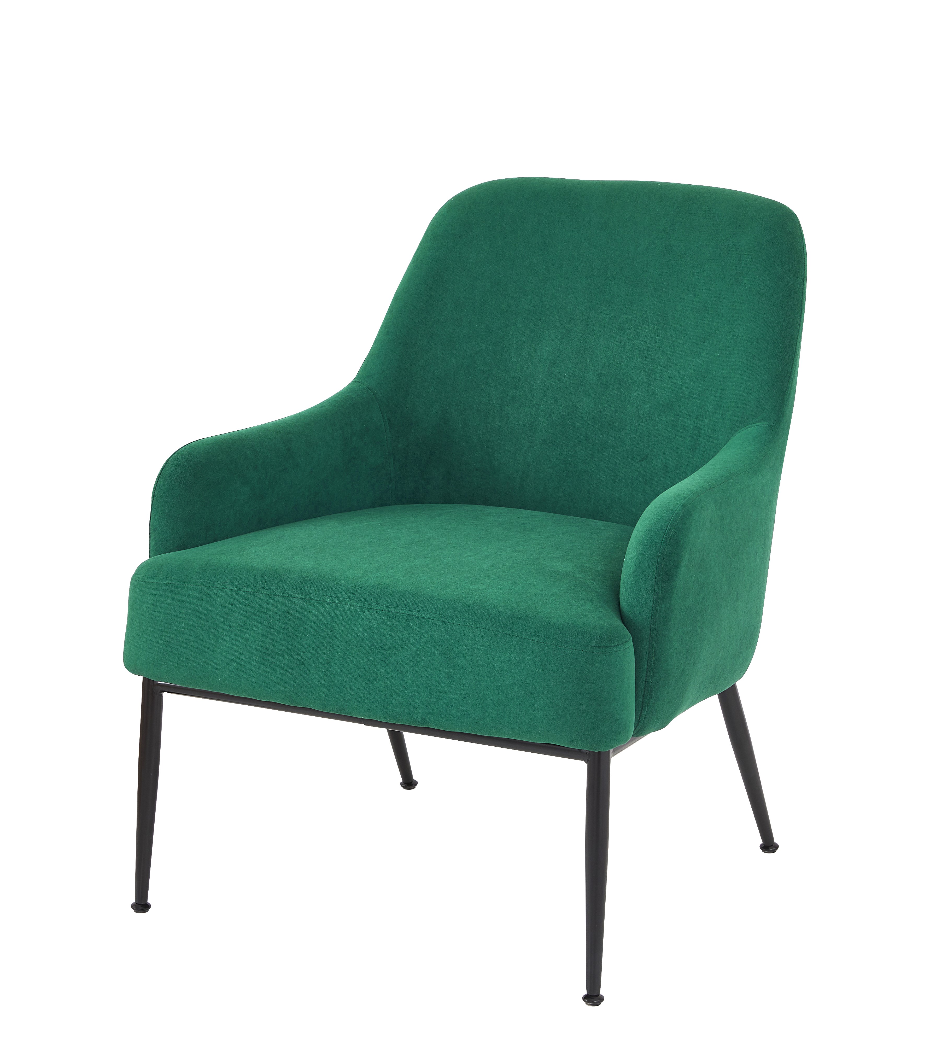 Fauteuil accent velours vert cadre métal moderne