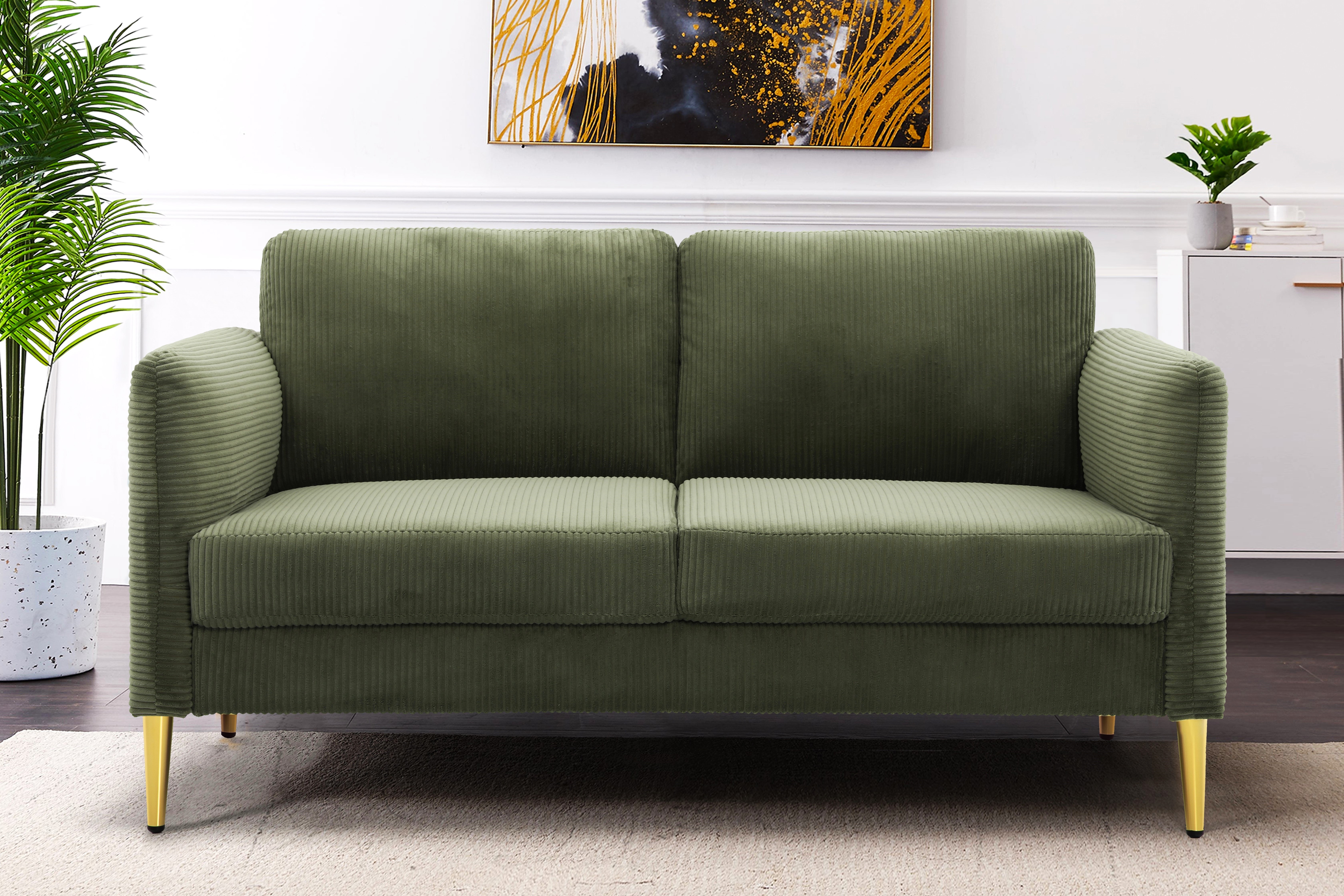 Causeuse moderne 60,63" corduroroy gris