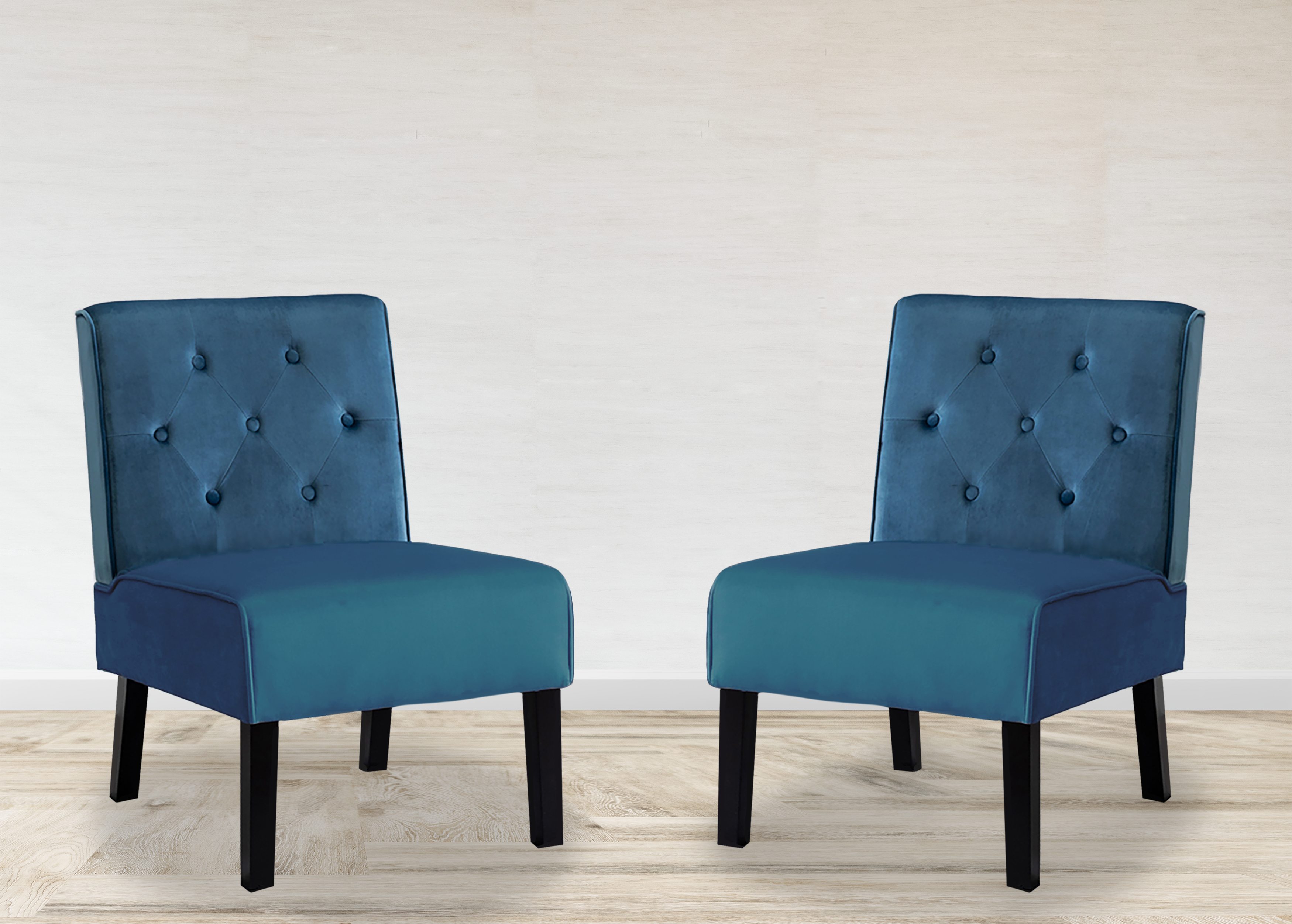 Reese Fauteuil accent 53po, 2pc, velours bleu