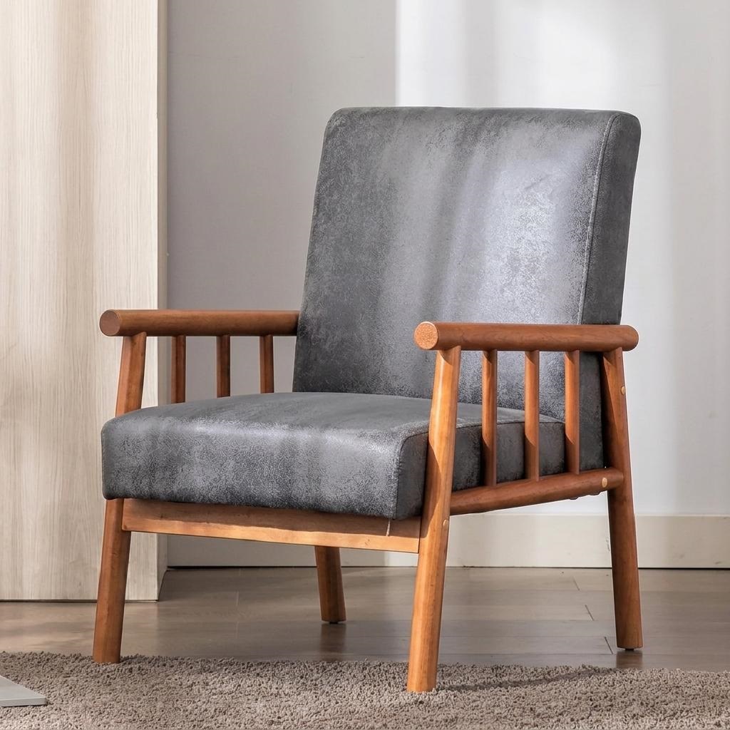 Fauteuil bras mi-siècle 25po - Gris