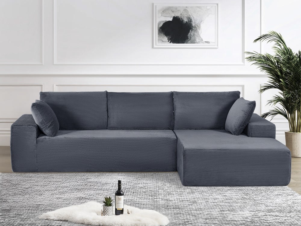 Sectionnaire convertible corduroy gris foncé droite