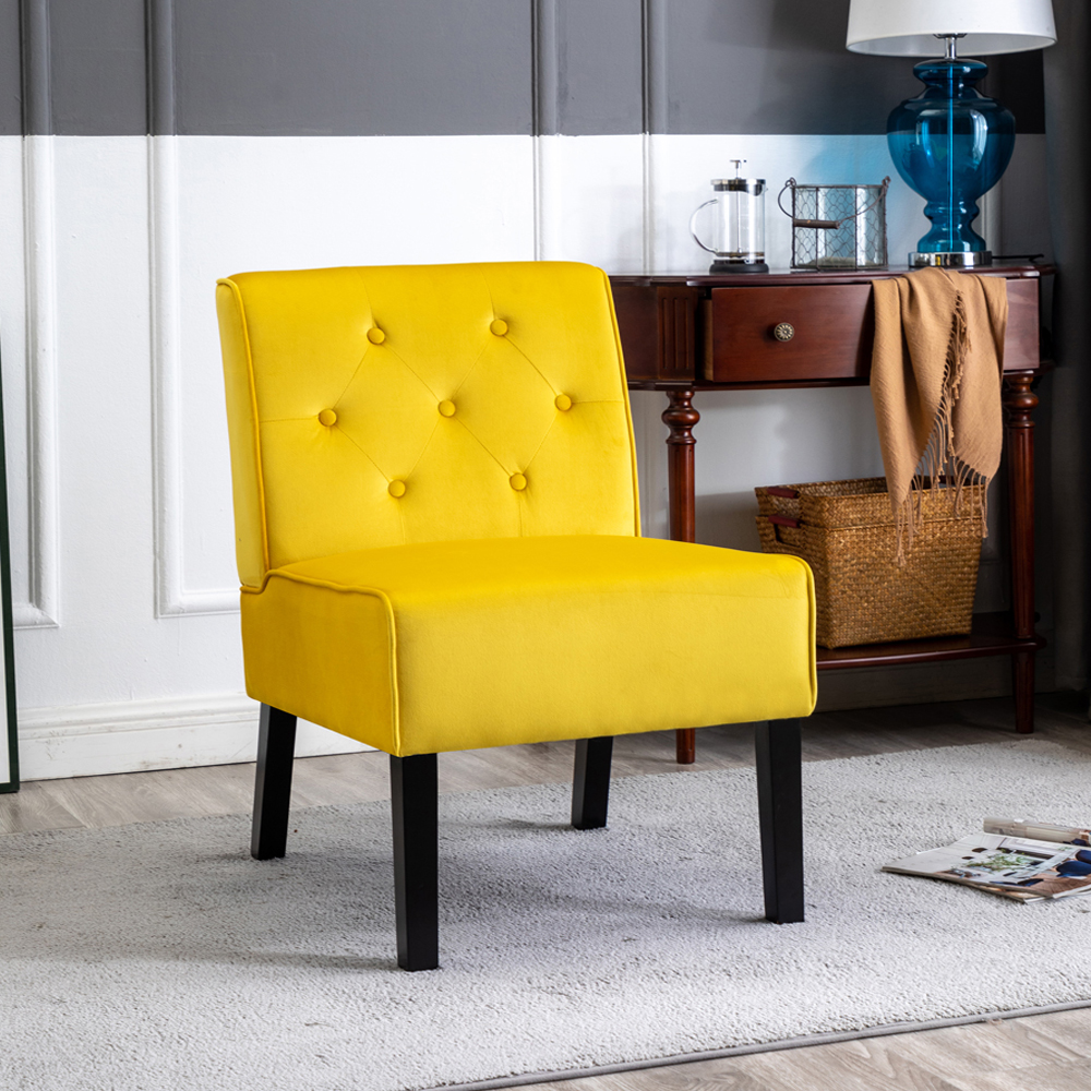 Reese Fauteuil accent 53po, 2pc, velours jaune