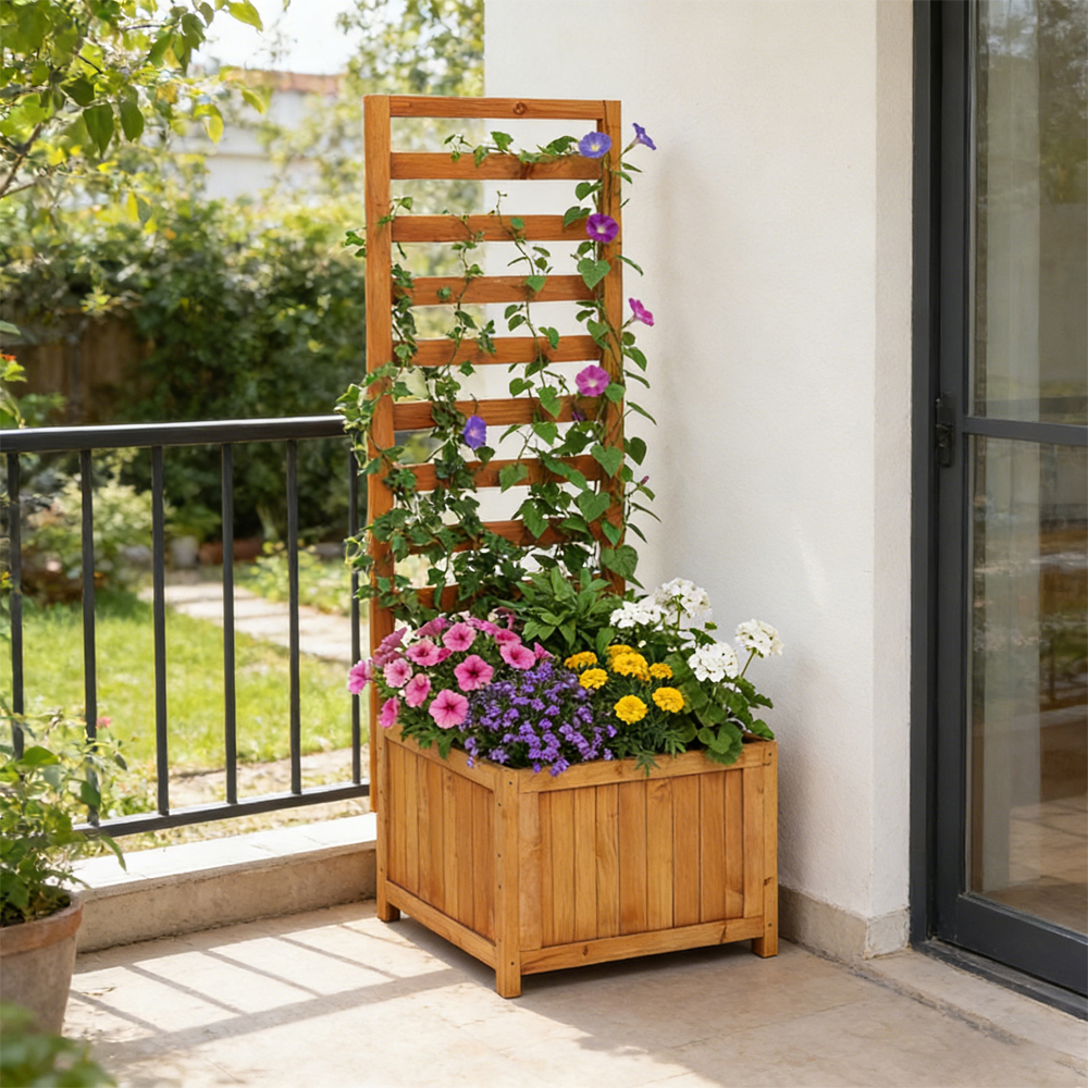 Jardinière surélevée bois 48po treillis trous drainage