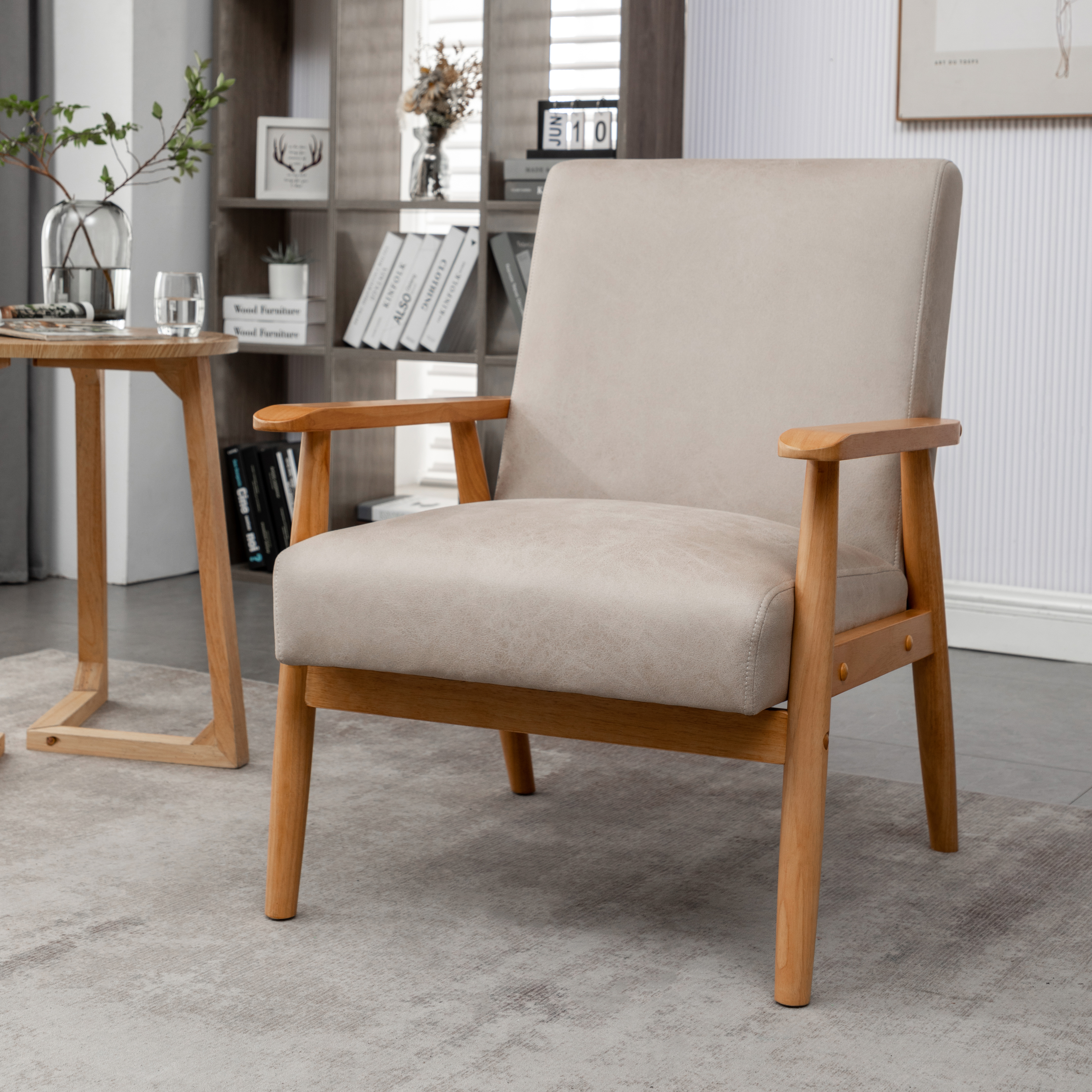 Fauteuil mid-century classique 25.38po clair