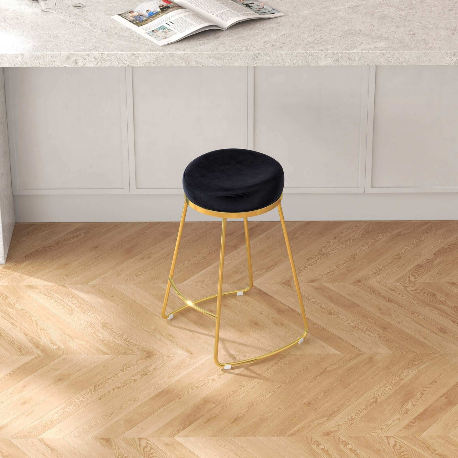Jane 26 po tabouret design mi-siècle rembourré luxe