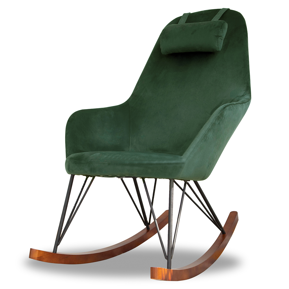 Chaise berçante Chloe mi-siècle, salon et chambre