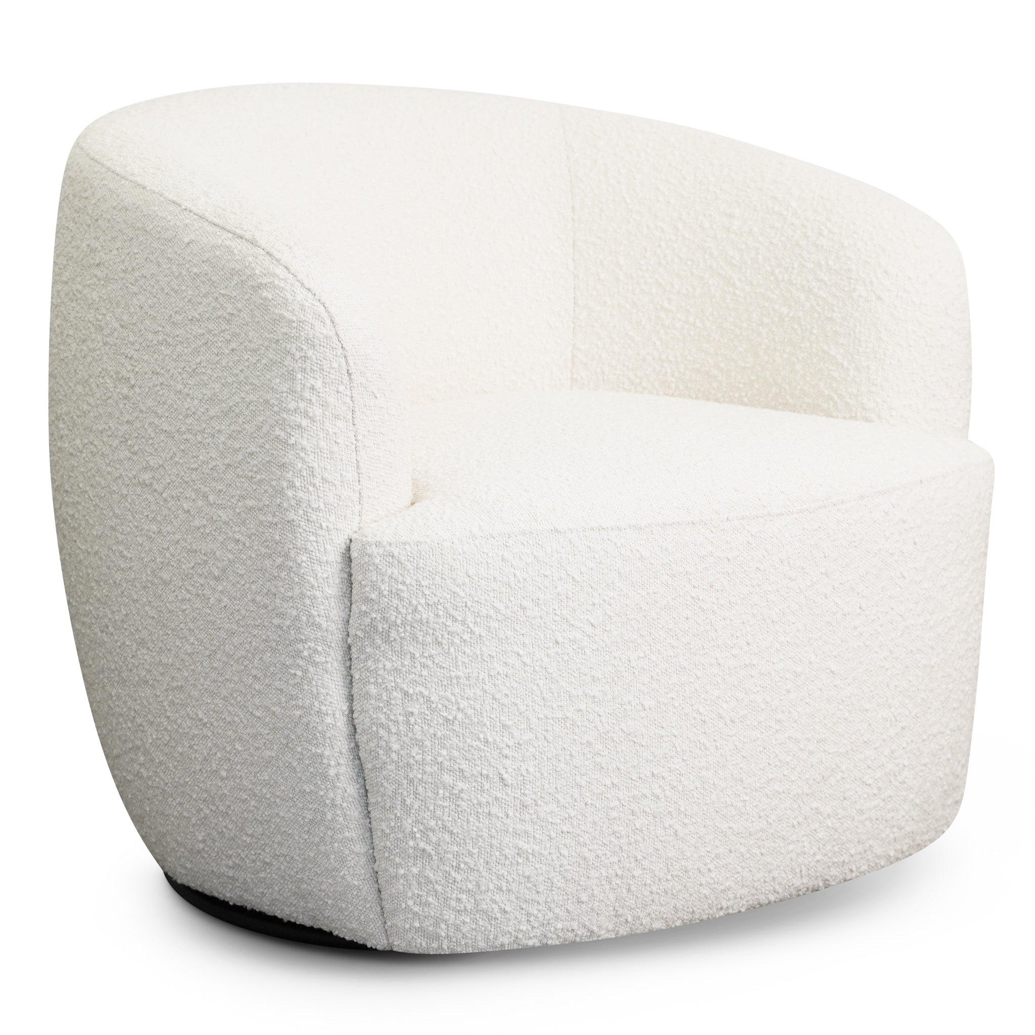 Fauteuil pivotant Mina boucle blanc moderne