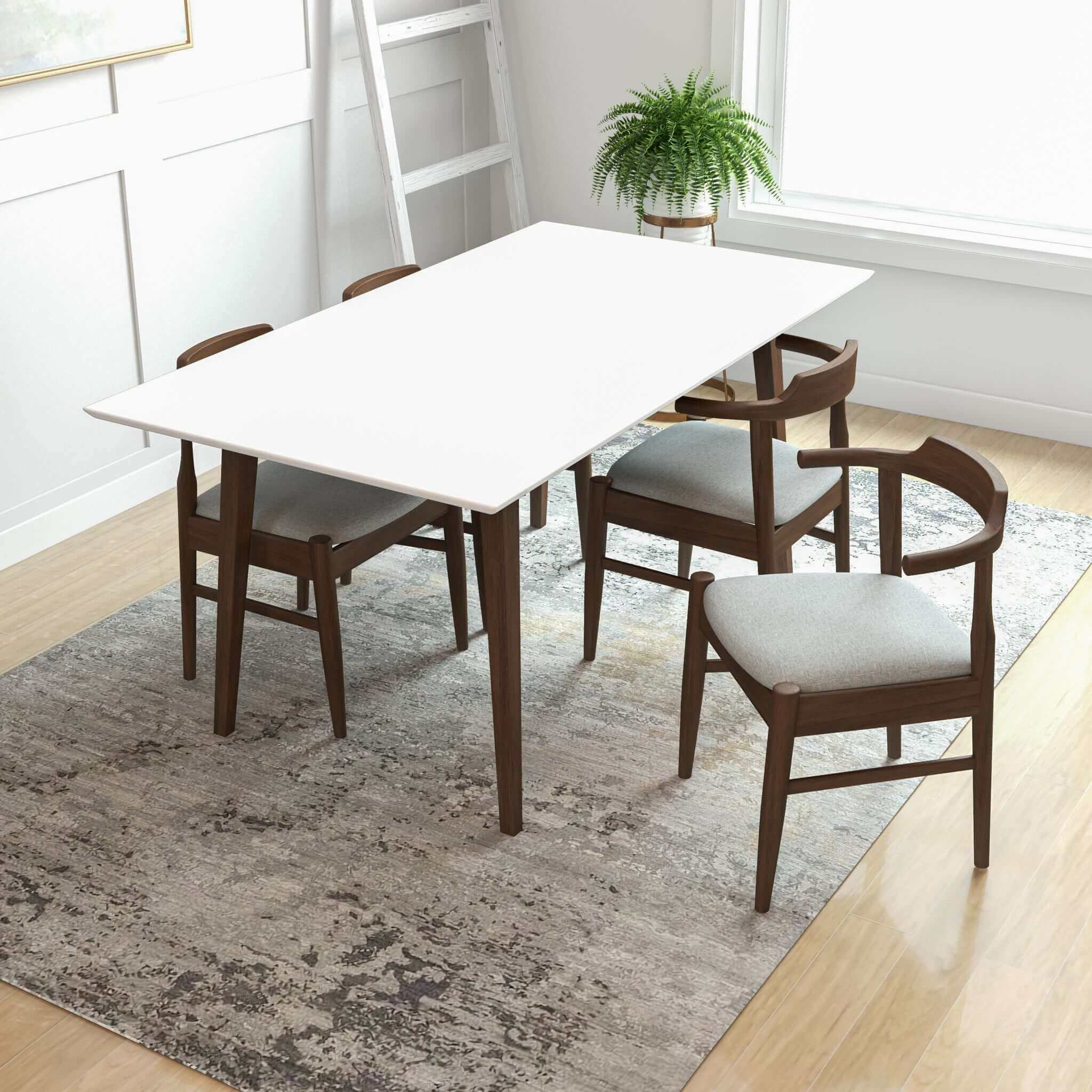 Levi table salle à manger bois 47 po style moderne solide