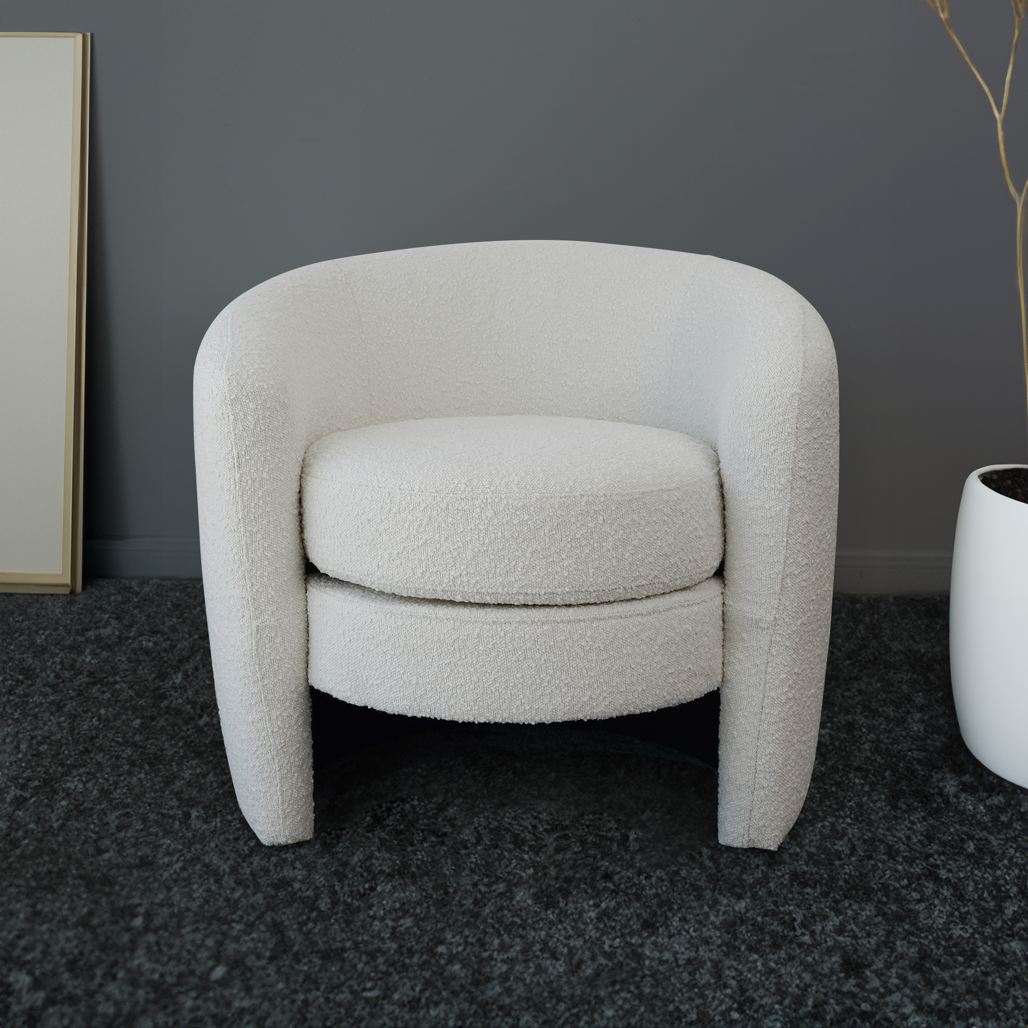 Fauteuil lounge Avalon blanc boucle