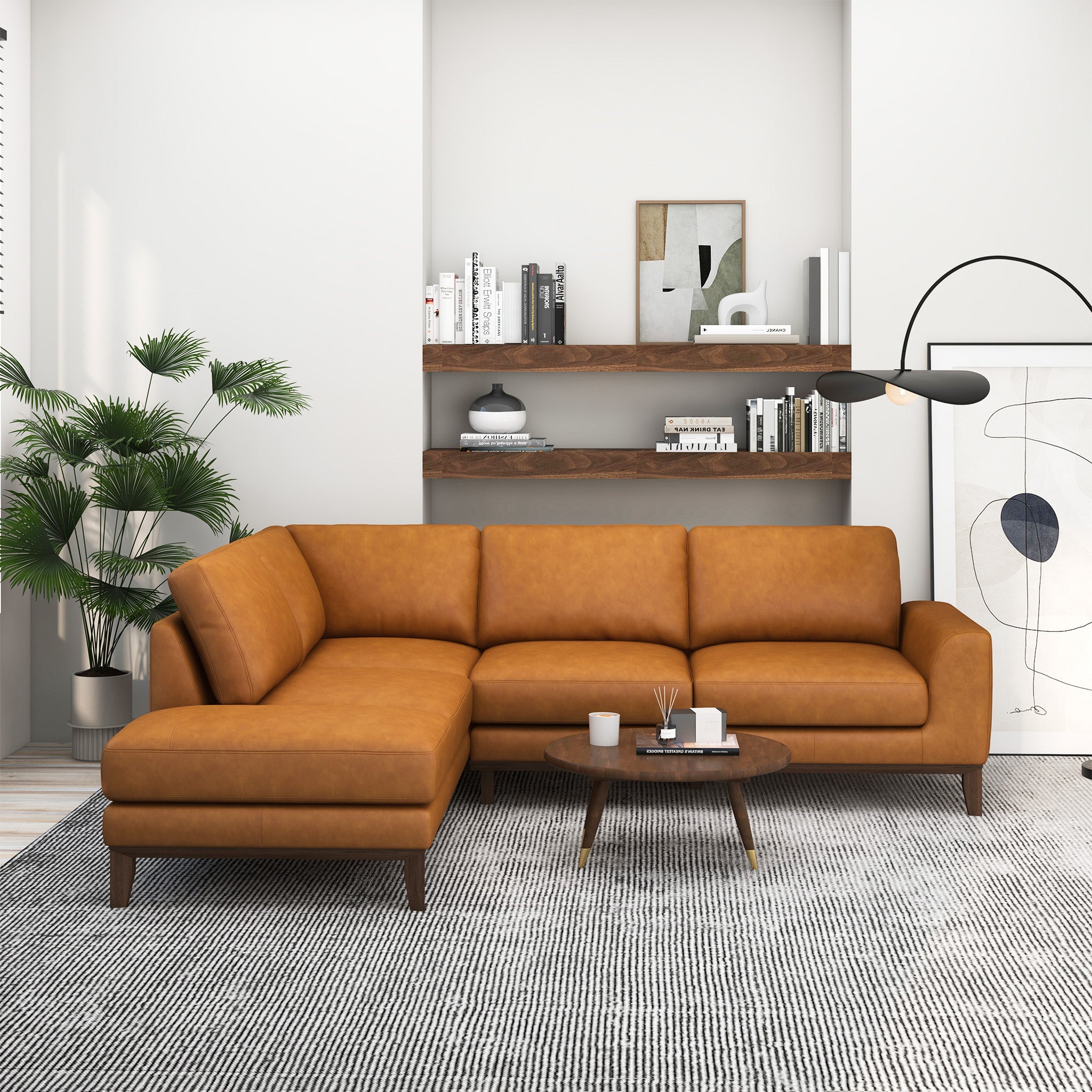 Sofa sectionnel cuir London face gauche