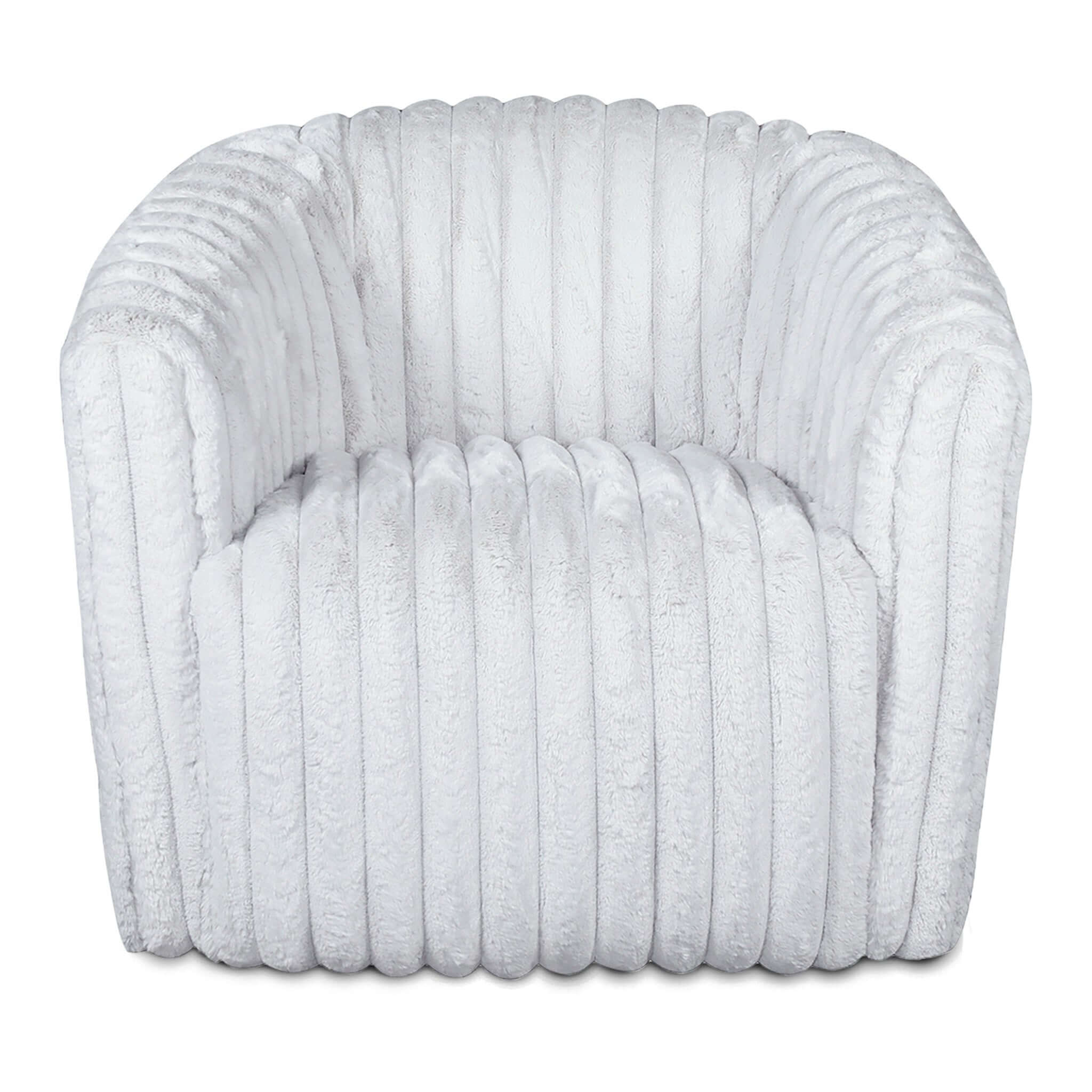 Fauteuil Mira velours blanc pivotant