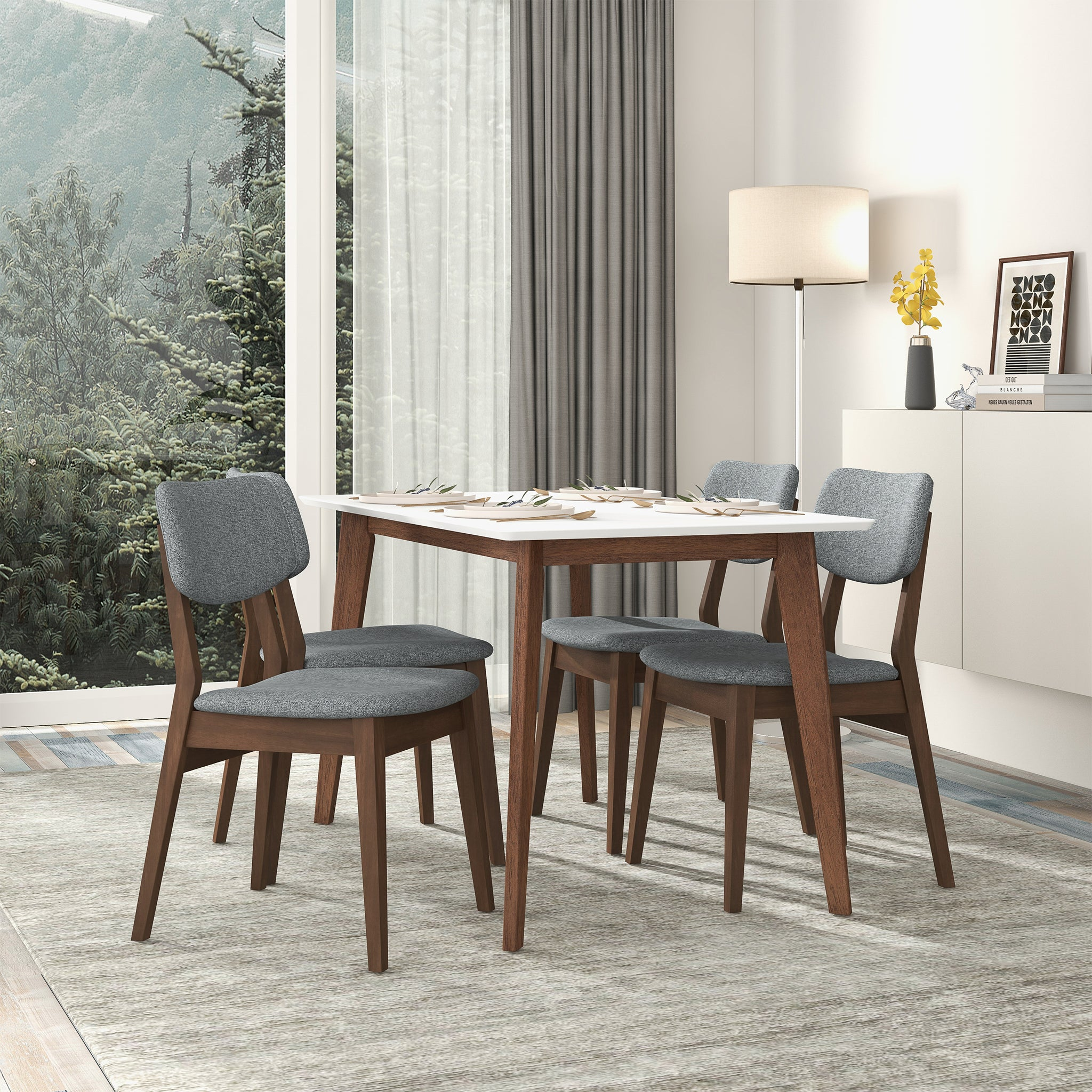 Carlos Chaise gris foncé ensemble de 2