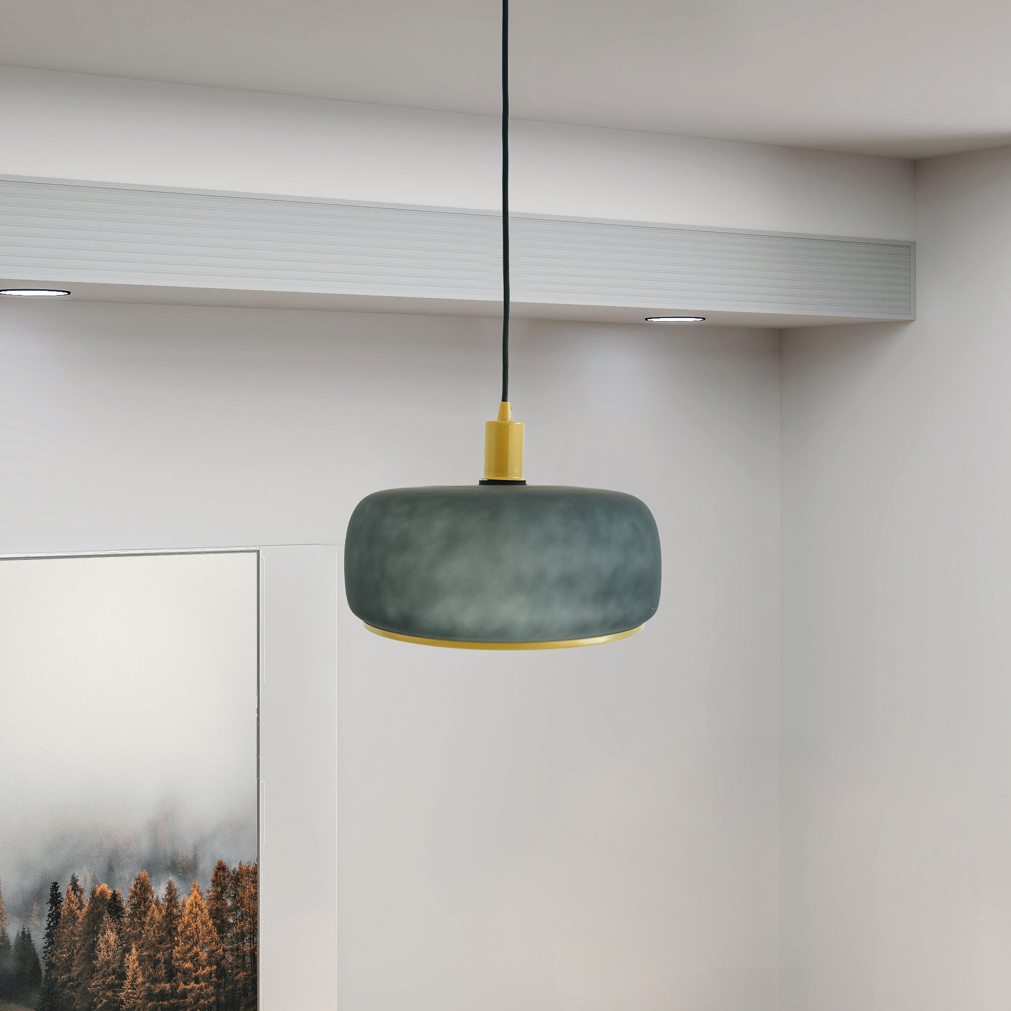 Lampe suspendue Dune - vaporisé noir et or