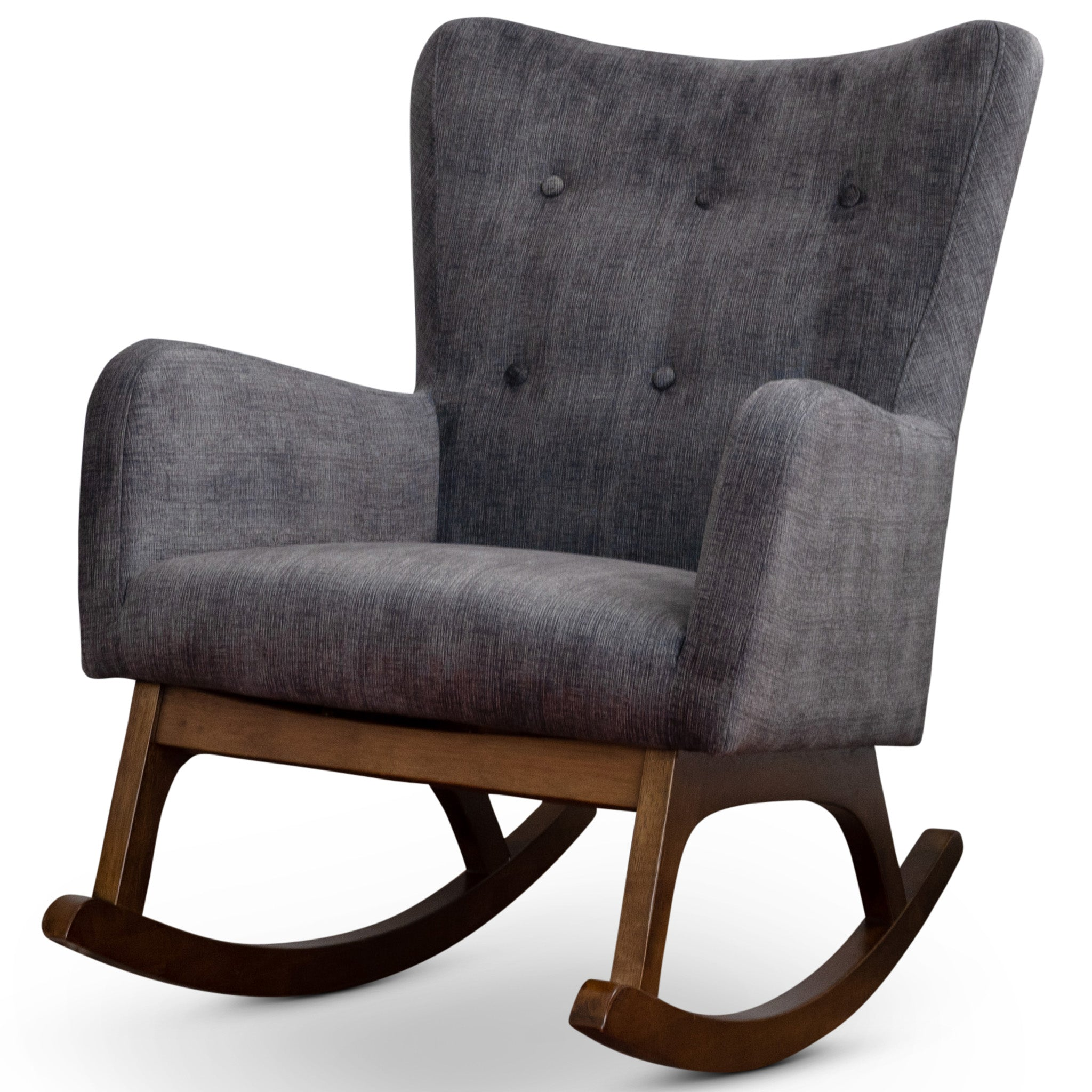 Alistair Chaise berçante bois, tissu résistant, brun