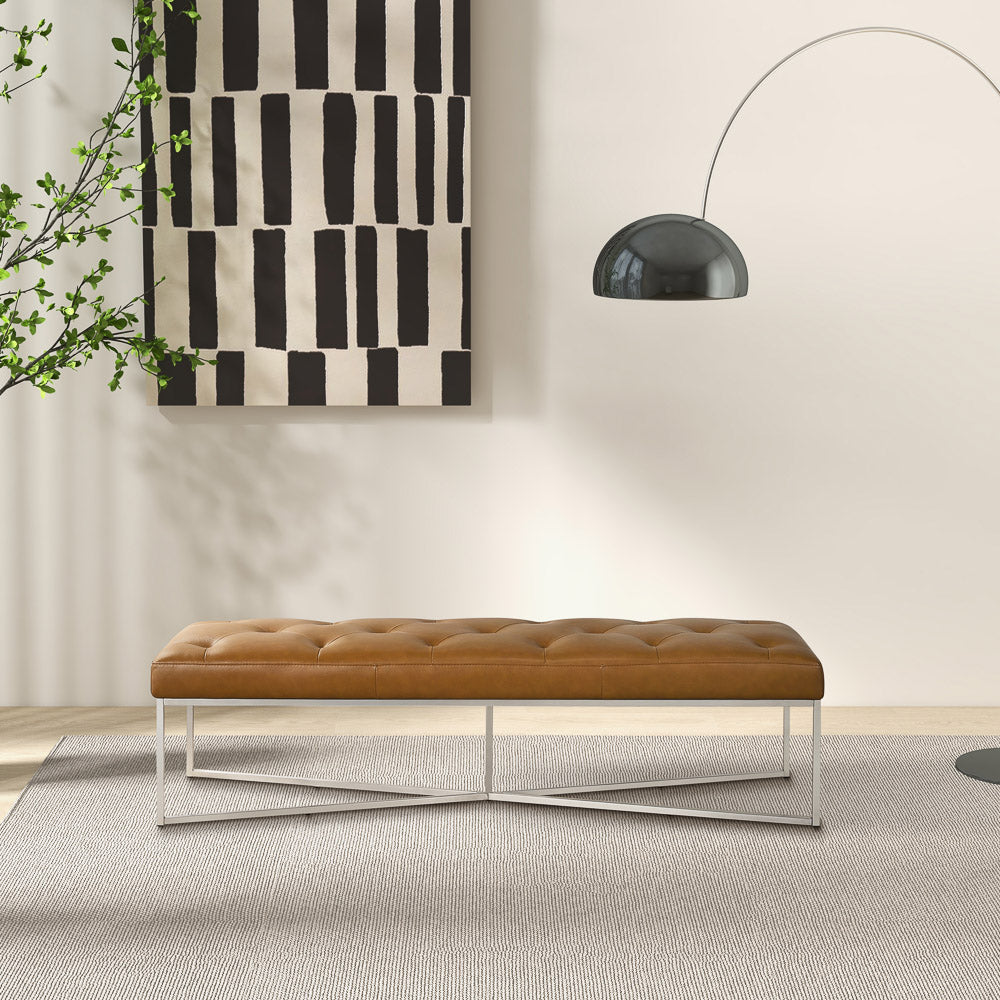 Banquette Harper cuir tan