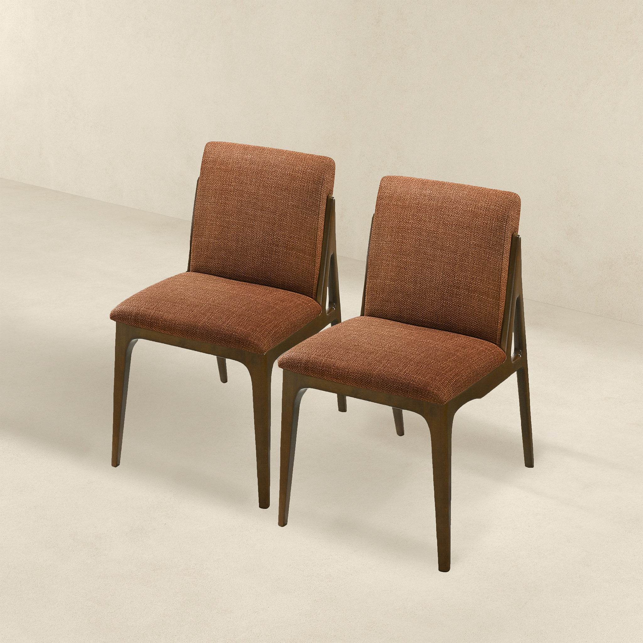 Grivelle Chaises Repas Tissu Orange Ensemble 2