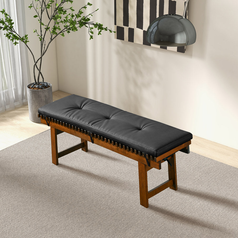 Banc Lucia cuir PU noir