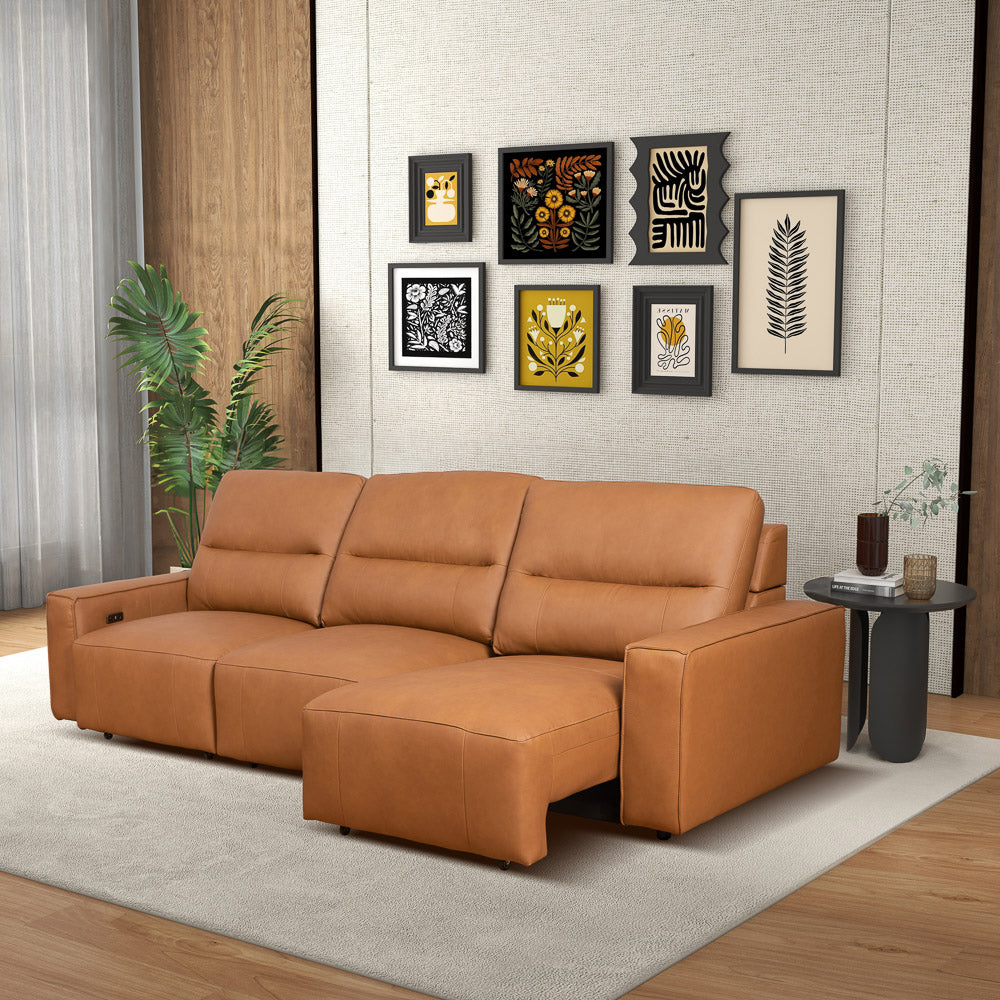 Grant sofa convertible triple PWR, cuir cognac