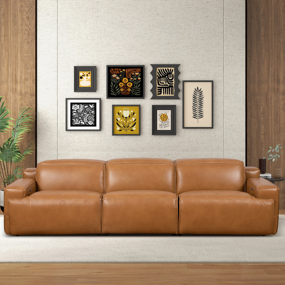 Urbana fauteuil inclinable triple motorisé cuir tan