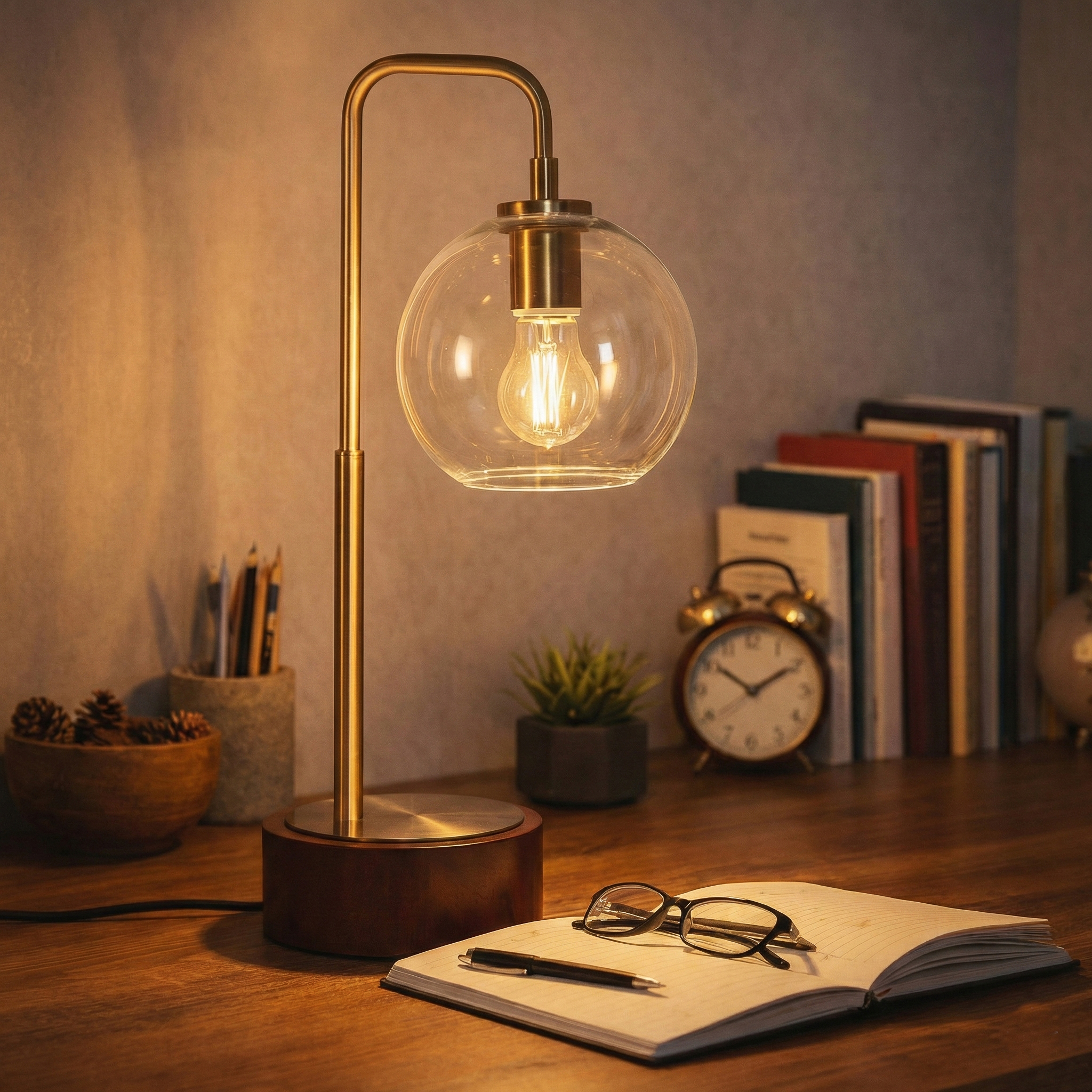 LuxeRay Lampe table globe verre design classique