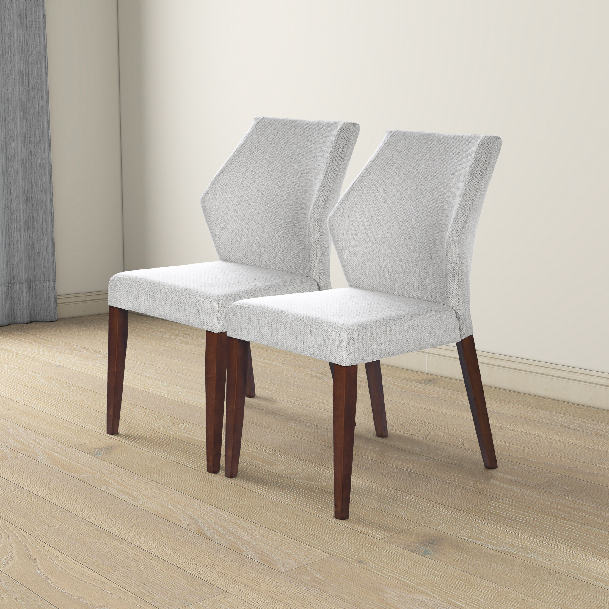 Chaise salle Luca gris clair, ensemble 2, tissu