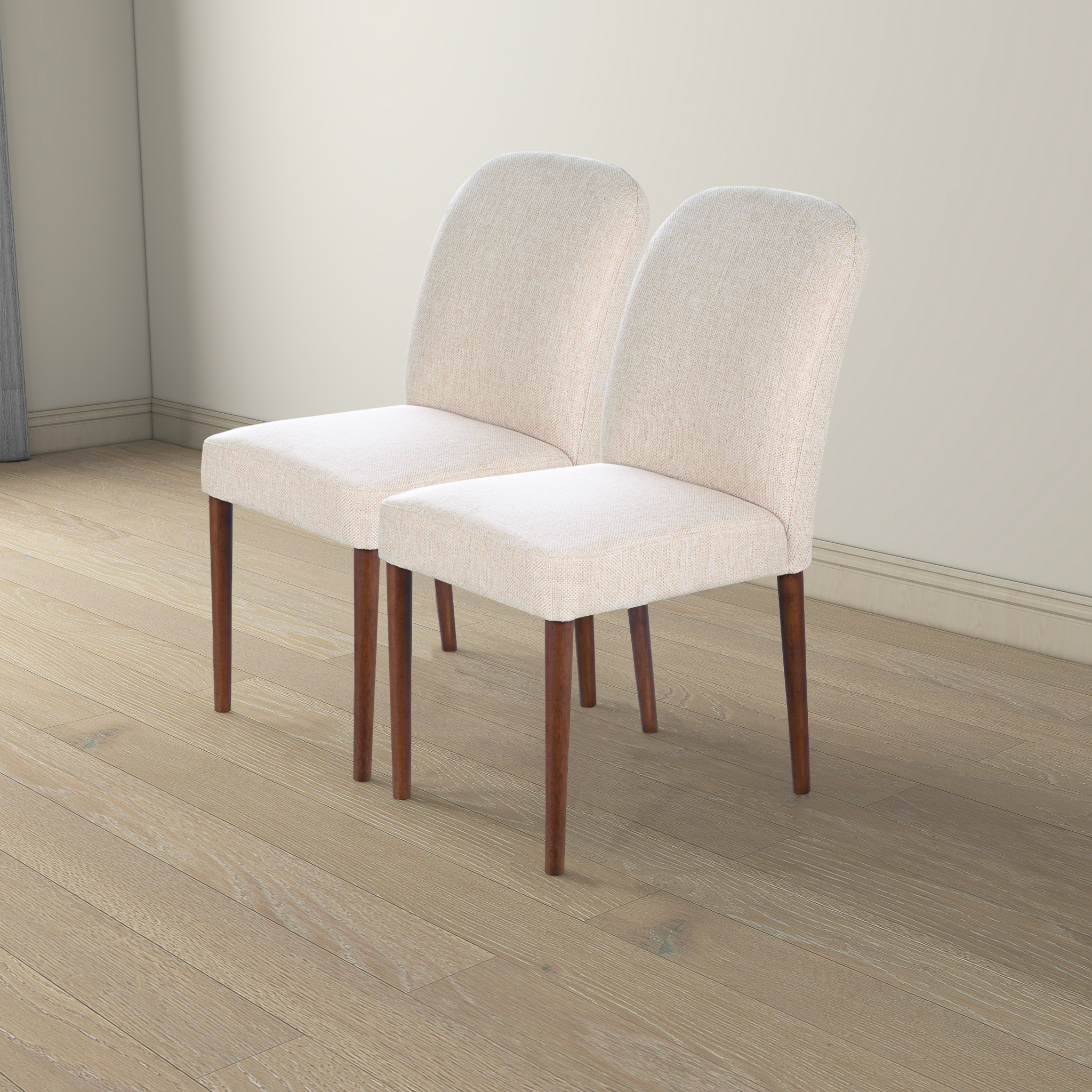 Chaise salle à manger Capri beige tissu, ensemble 2 pcs