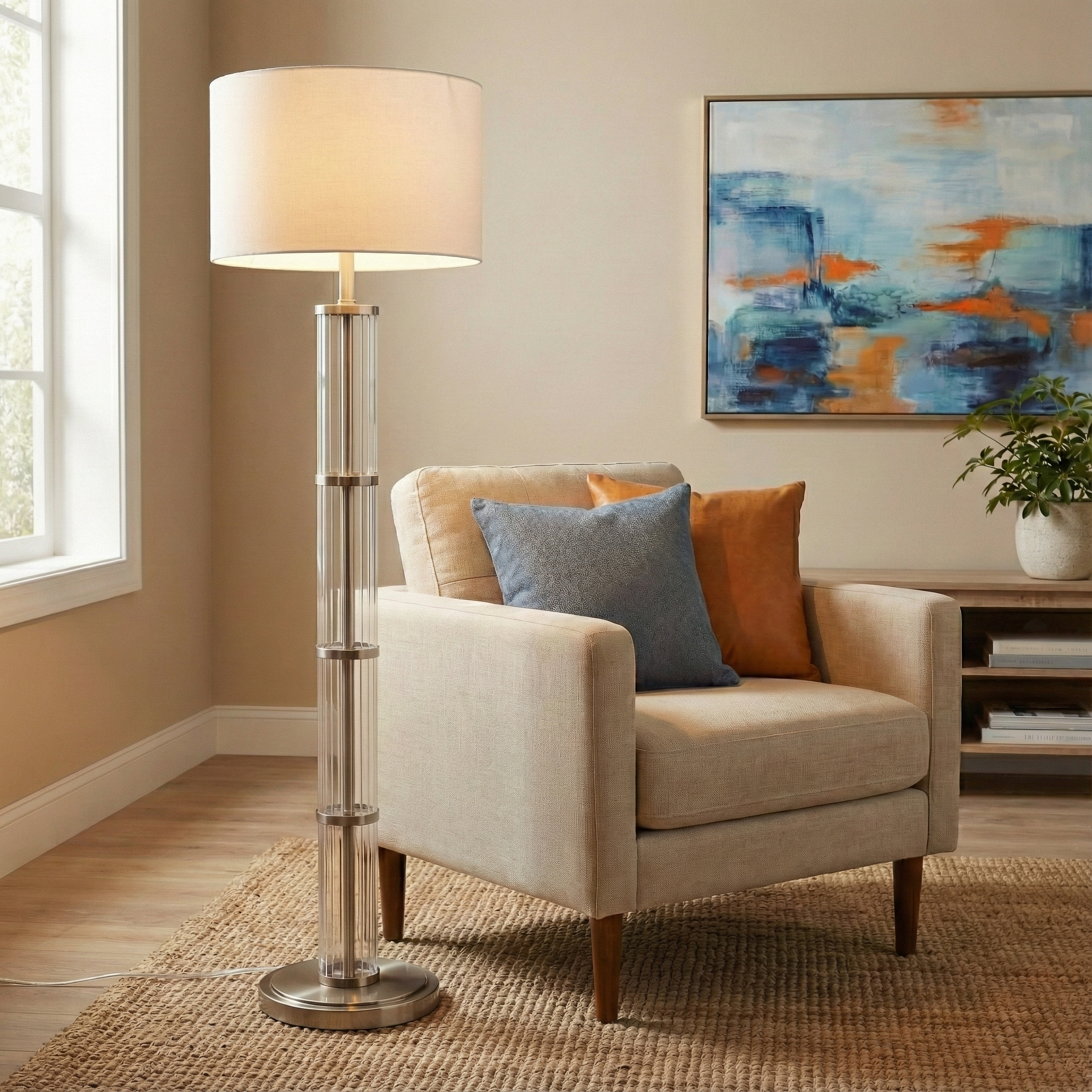Lampadaire Nimbus nickel brossé 3 positions
