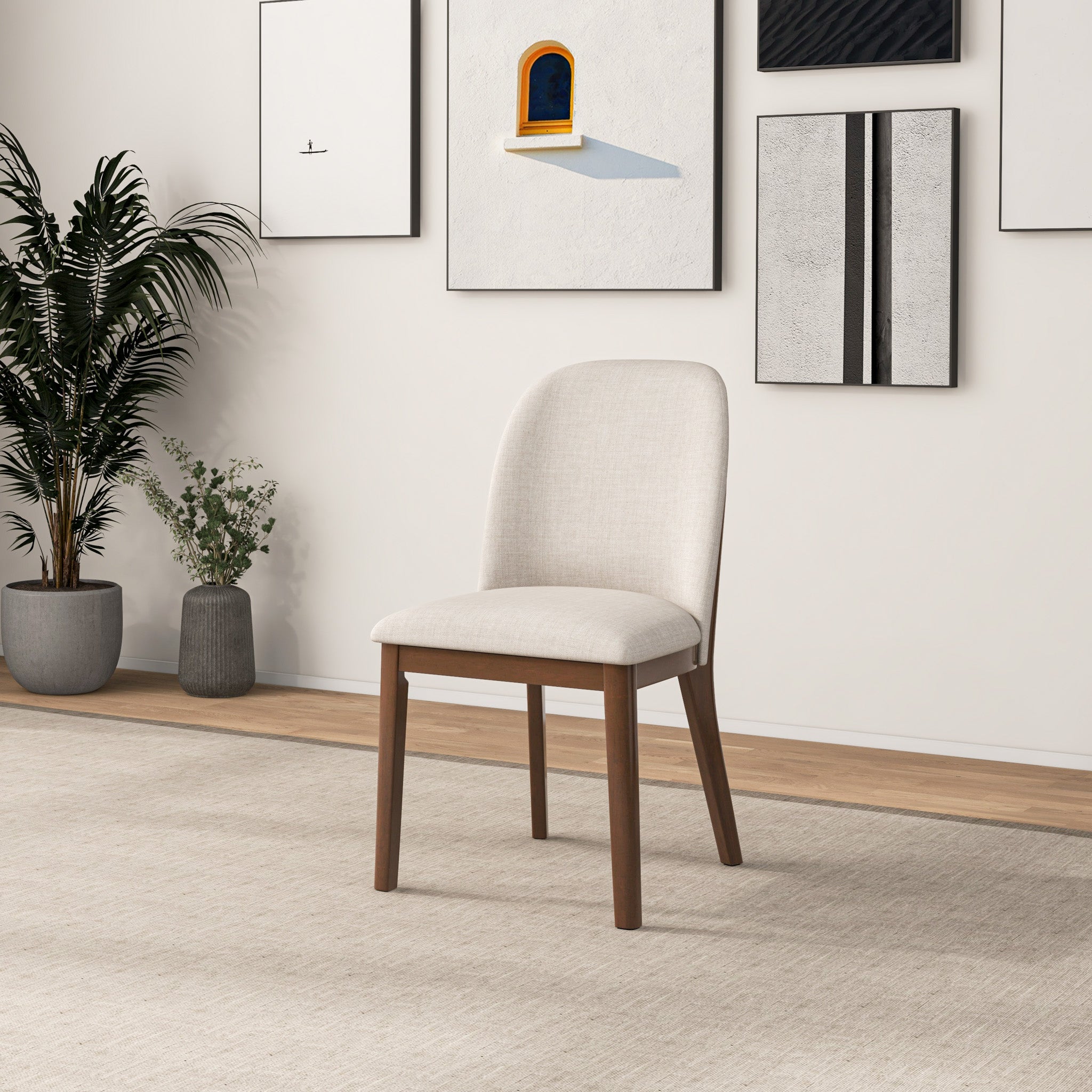 Chaise salle à manger Kaitlyn beige lin (ens. 2)
