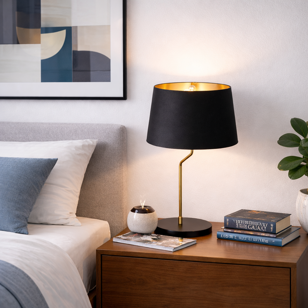 Lampe de bureau moderne design noir/or 110-120V