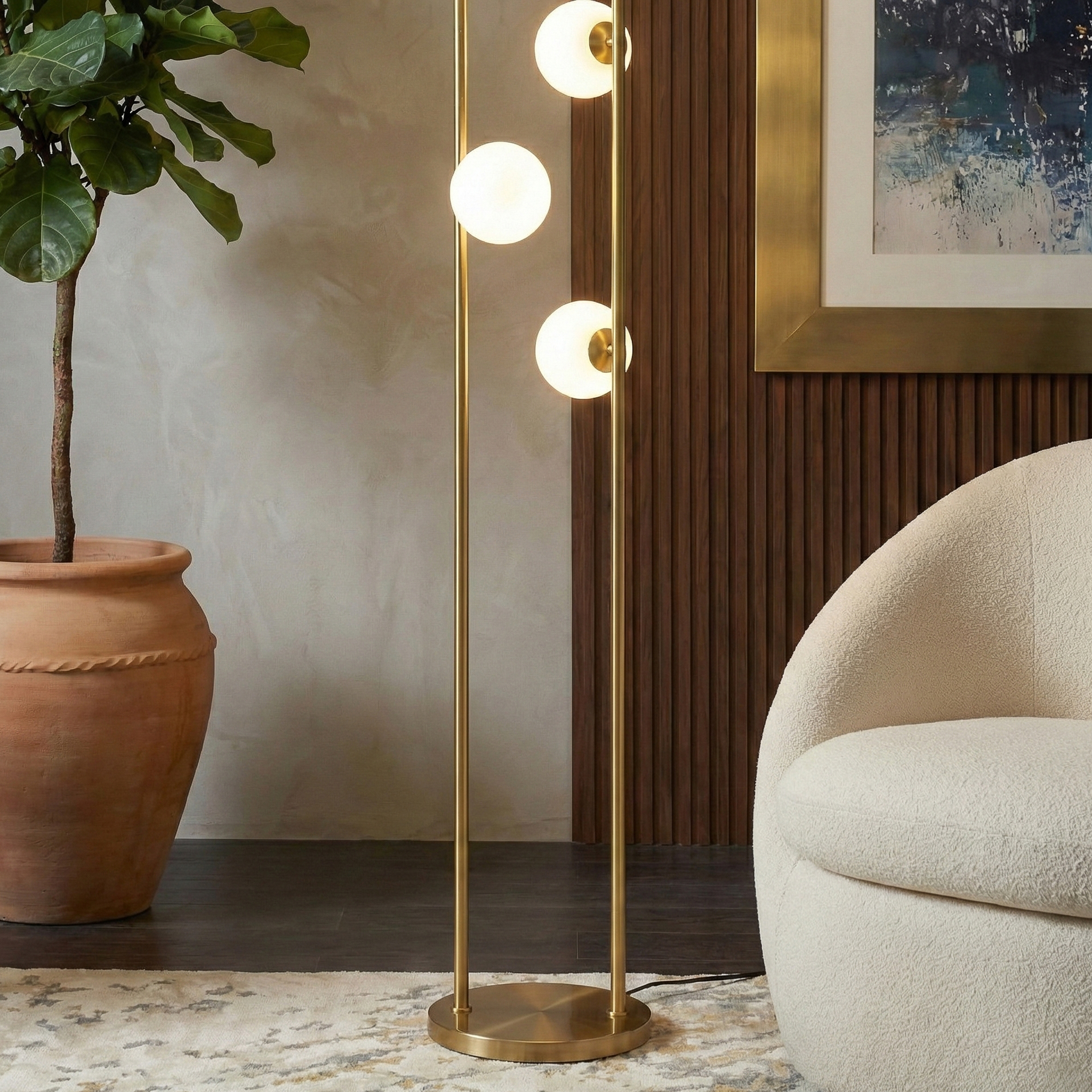 Lampadaire moderne Artema, blanc, chambre/bureau