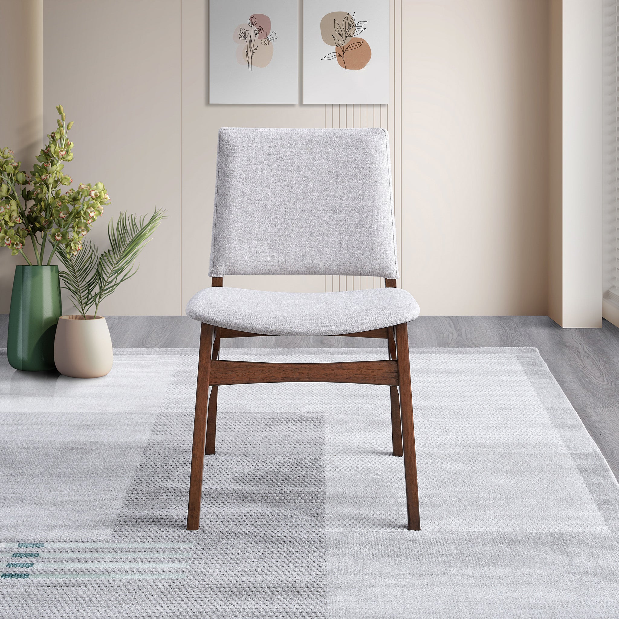 Chaise Gusto gris clair ensemble 2 bois