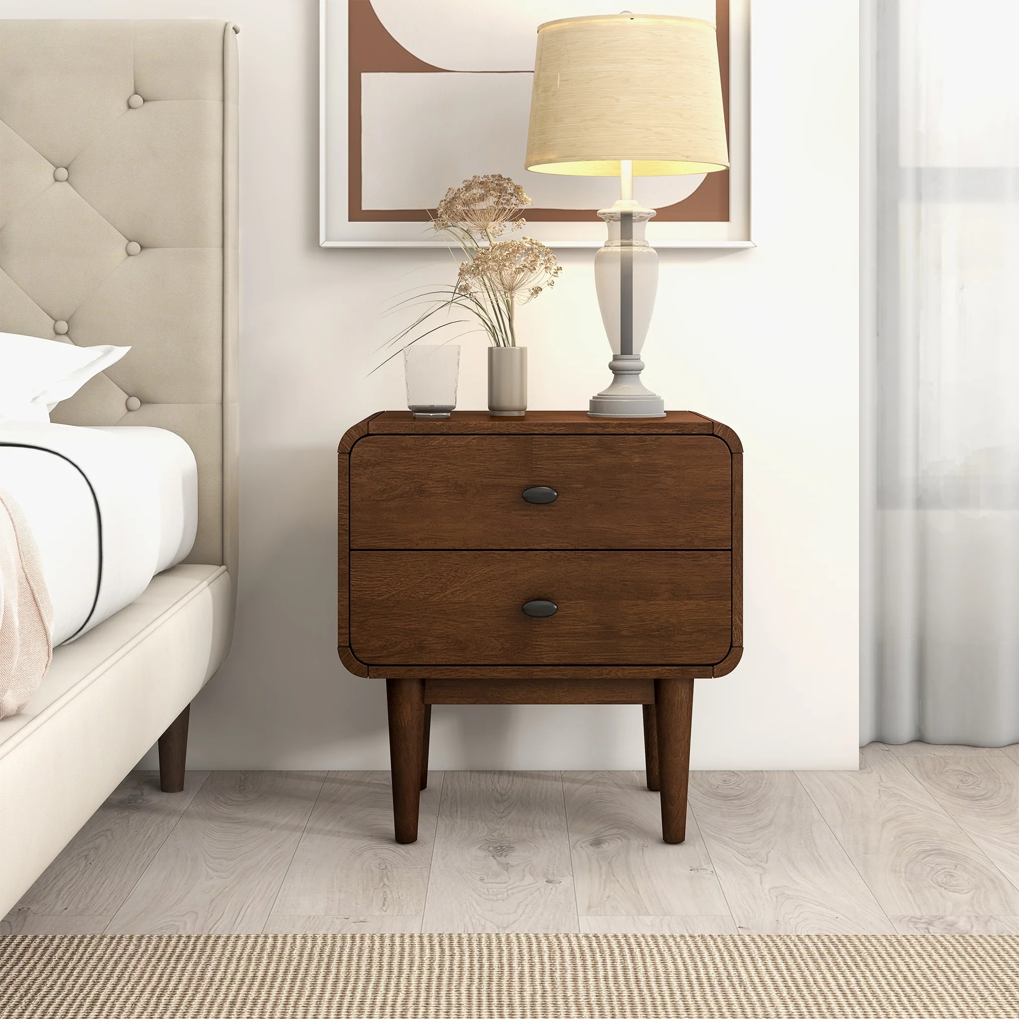 Table de nuit Alexa style mid-century moderne