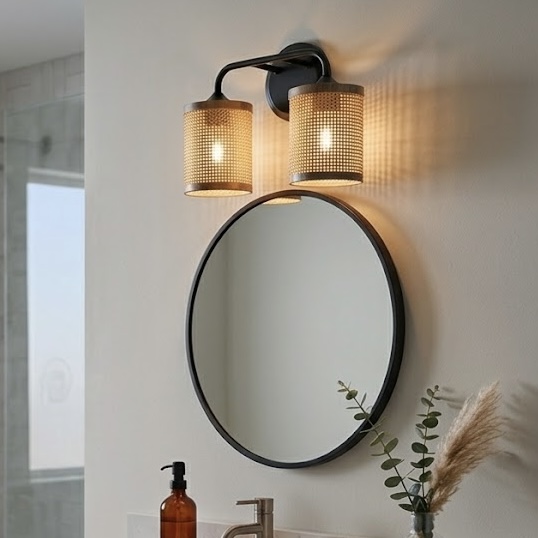 Lampadaire vanité Quell rotin naturel