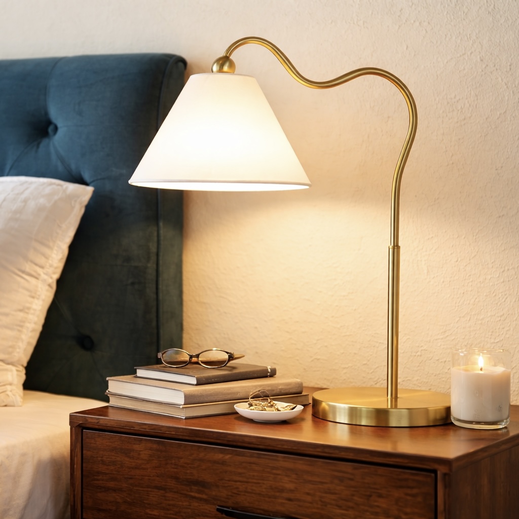 Lampadaire base anneau laiton orné abat-jour tambour blanc