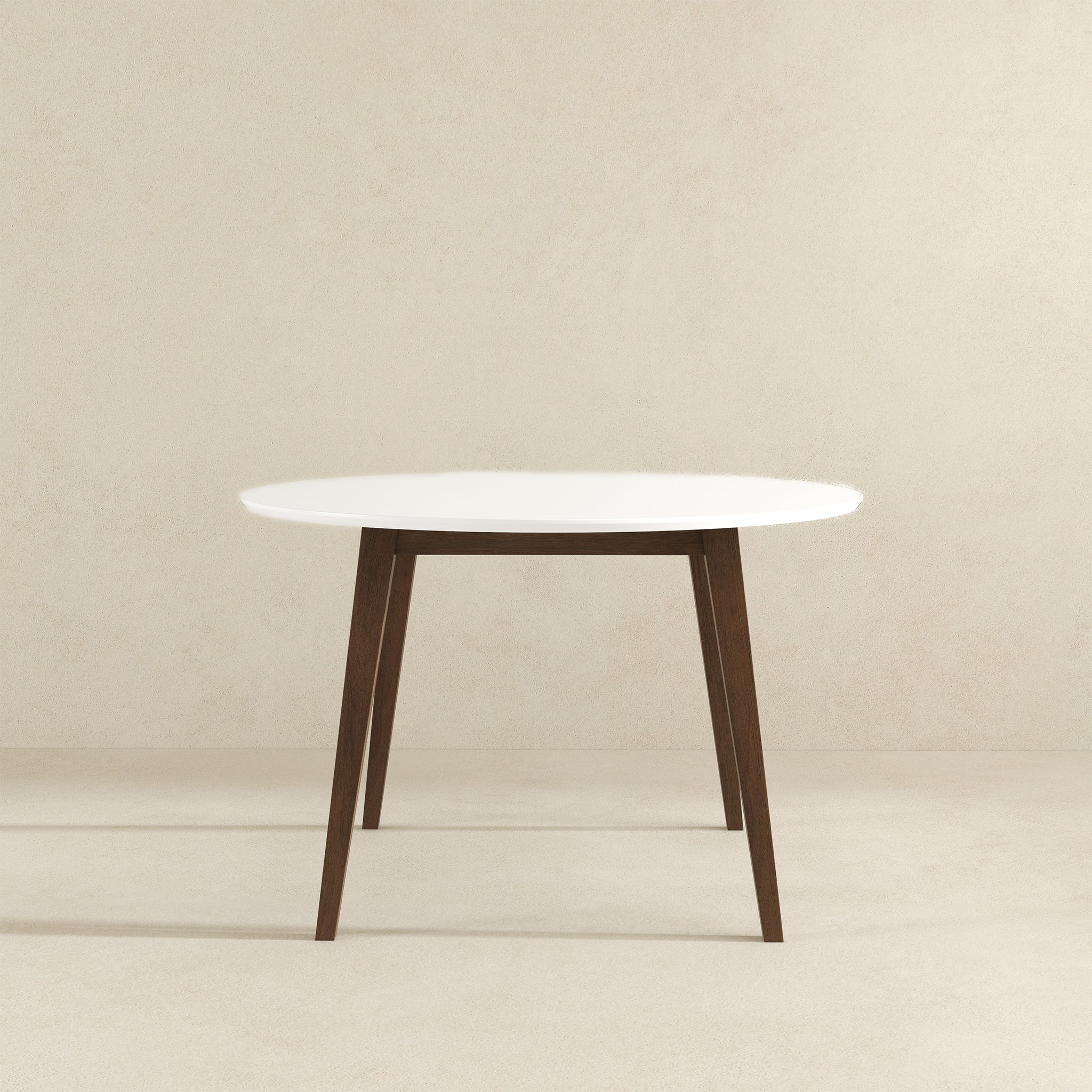 Table à manger Paloma ronde mi-siècle blanc, 43,3"
