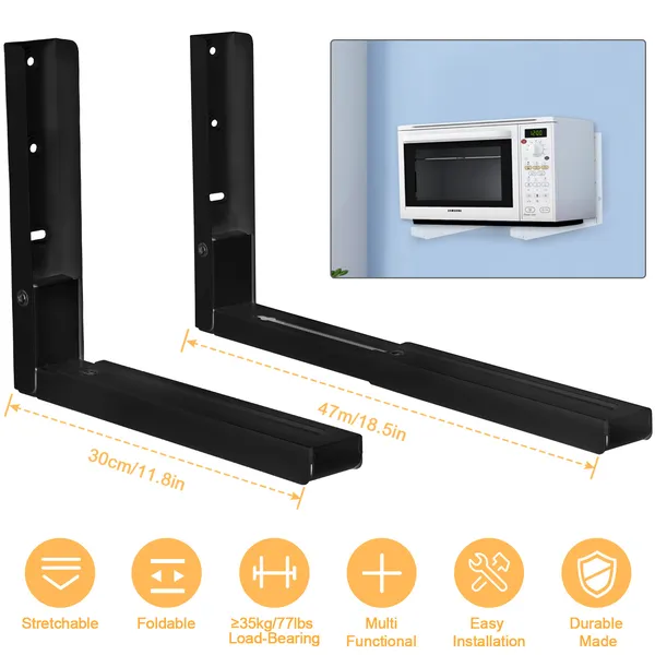 Support micro mural 2pc acier carbone lourd