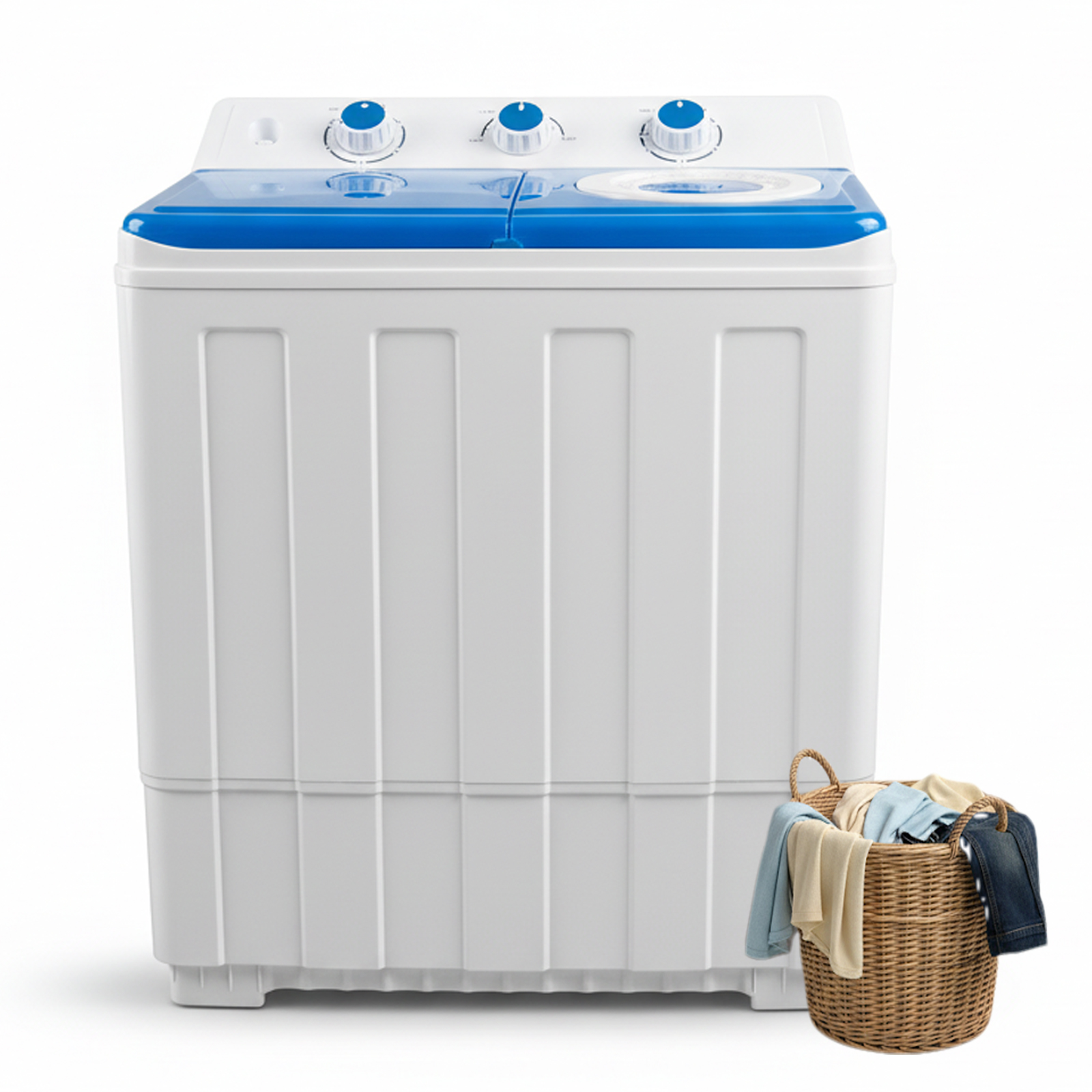 Machine à laver portable 14lbs jumeaux bleu compact