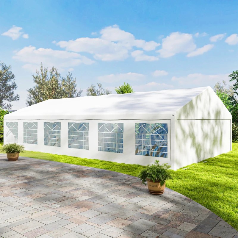 Outsunny auvent 23x39 pi blanc amovible