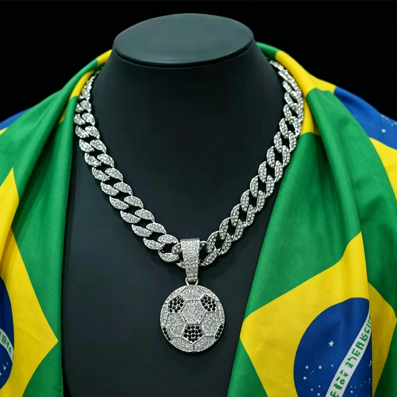 Collier football 13mm chaîne cubaine hip-hop sports