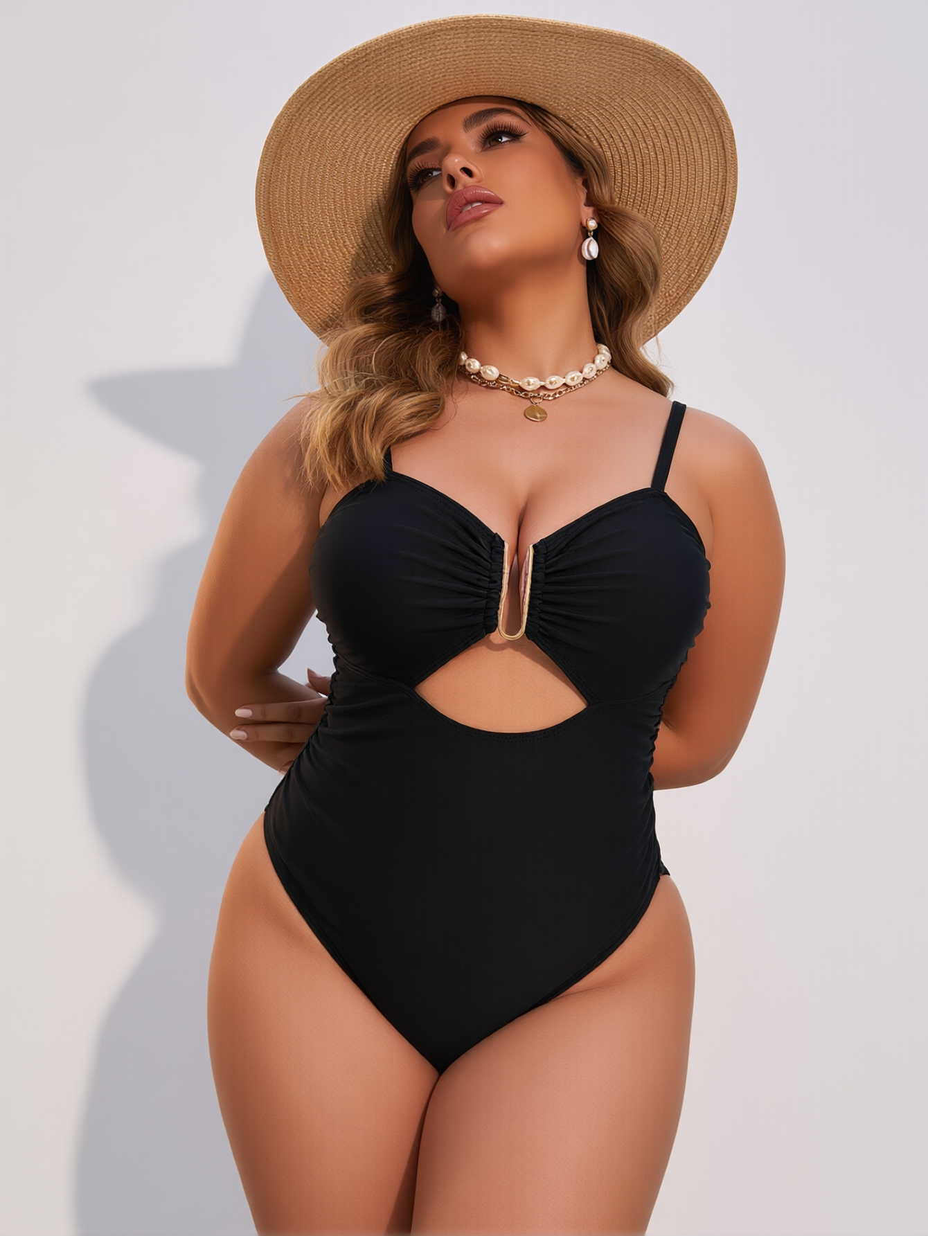 Maillot bain tankini col haut bretelles ajustables KA-P794-01