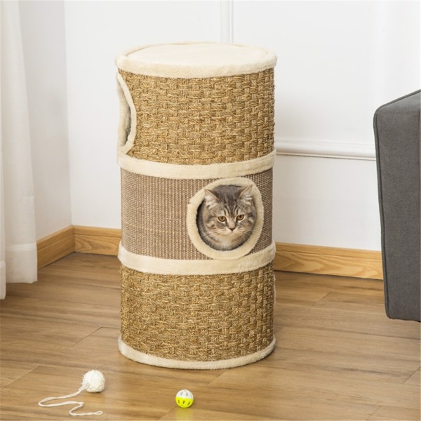 Arbre à chat bois, tour grattage