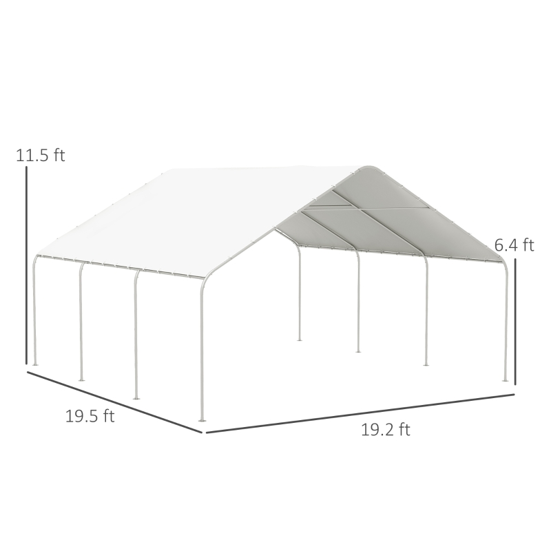 Outsunny abri auto 19'x19.5' portable anti-UV