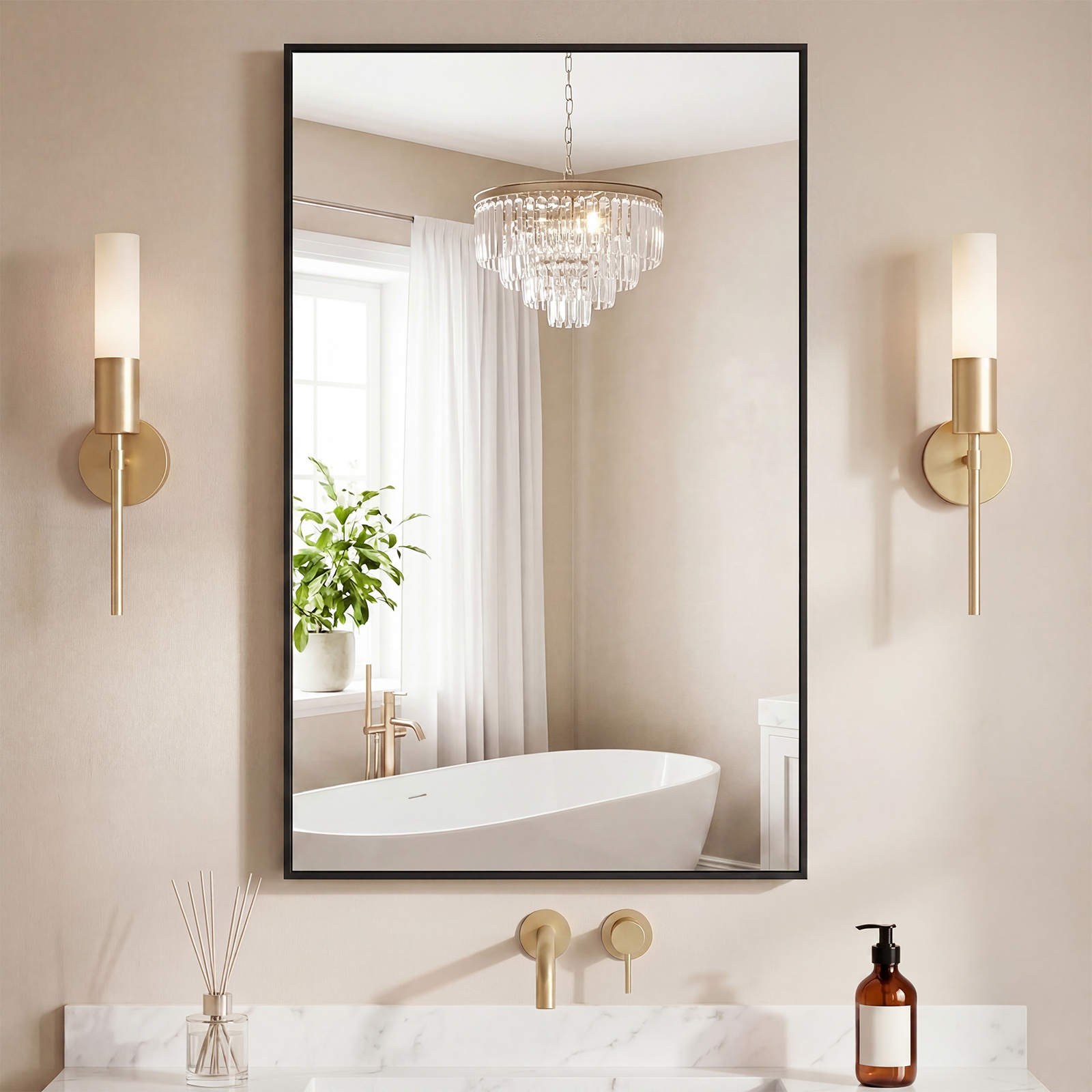 Miroir salle bain cadre aluminium