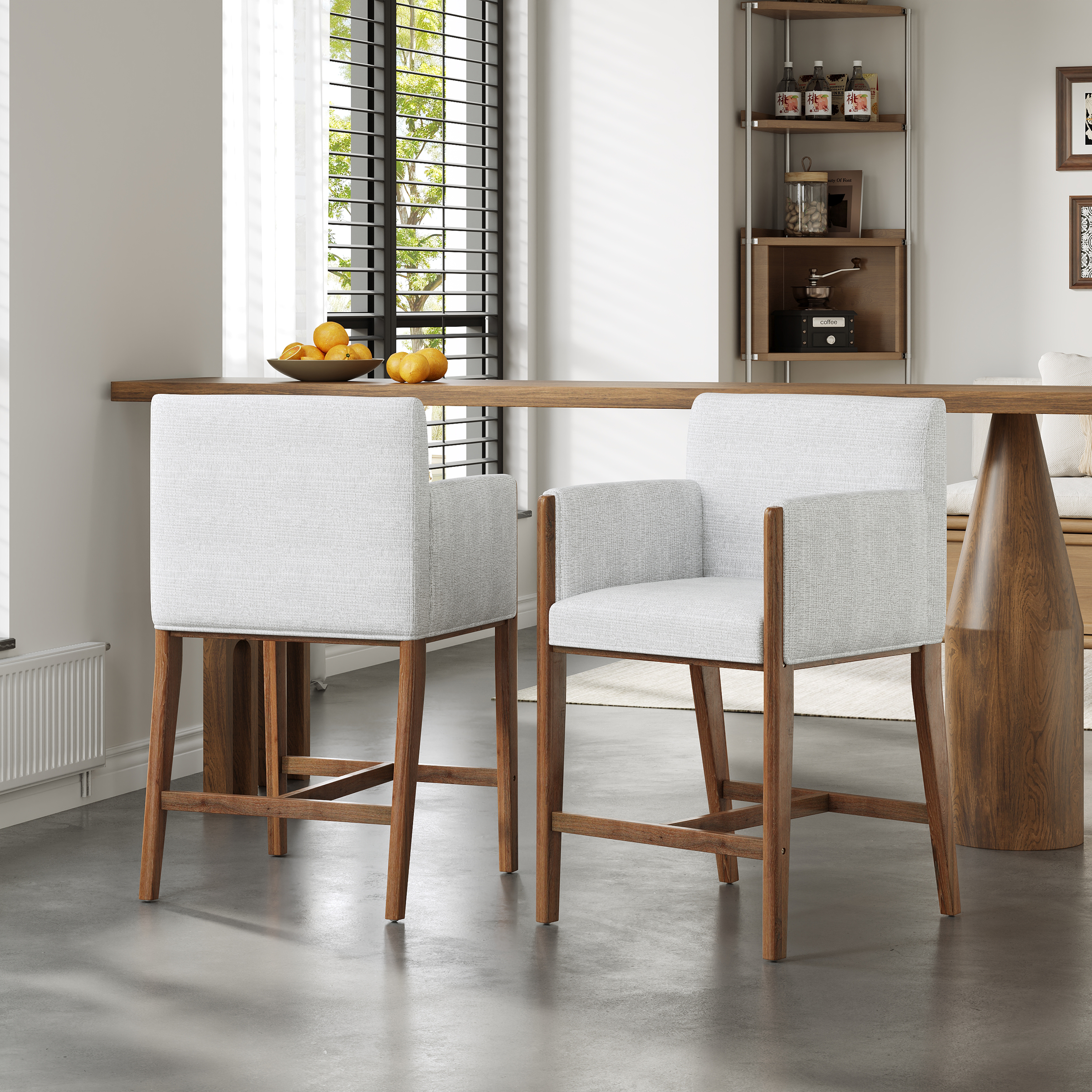 Tabourets comptoir 24po bras ensemble 2