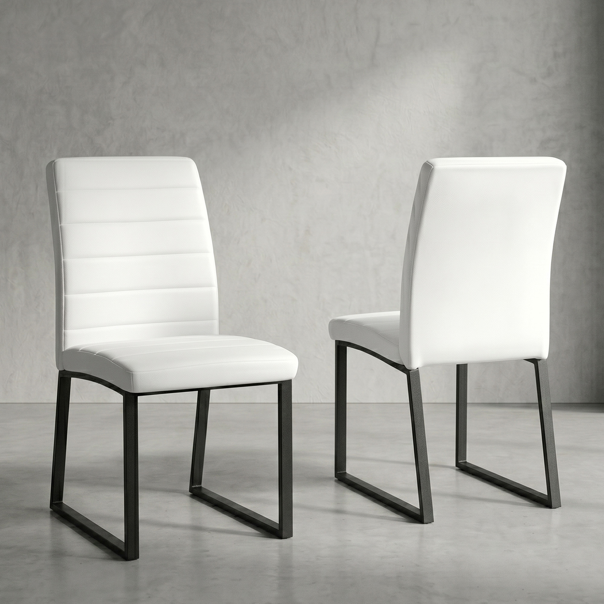 Lot 2 chaises bureau PU mousse haute densité