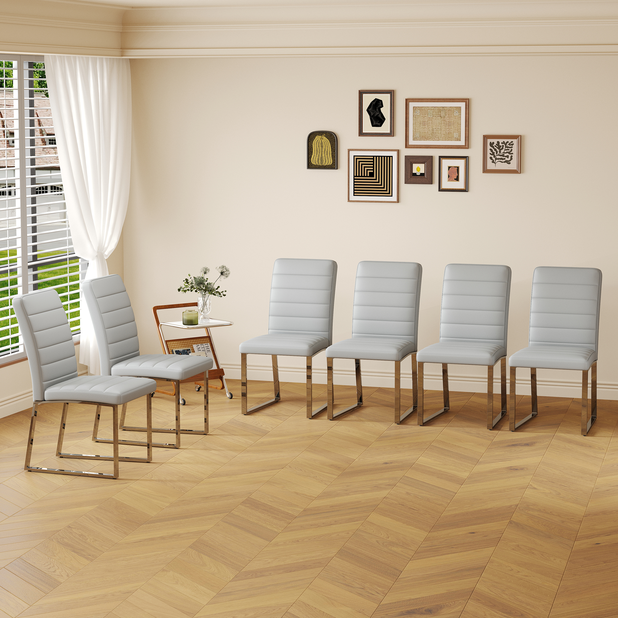 Paquet 6 chaises mousse dense pieds fer noir, restaurants/milieux travail
