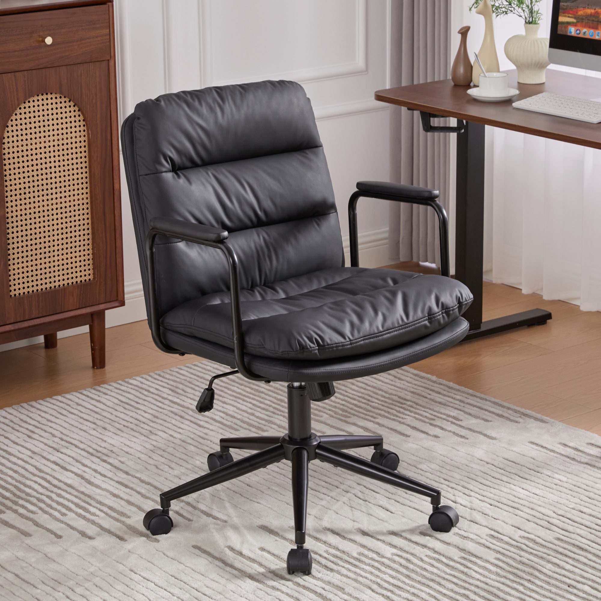 Chaise bureau ergonomique noire SW1741BK roulante