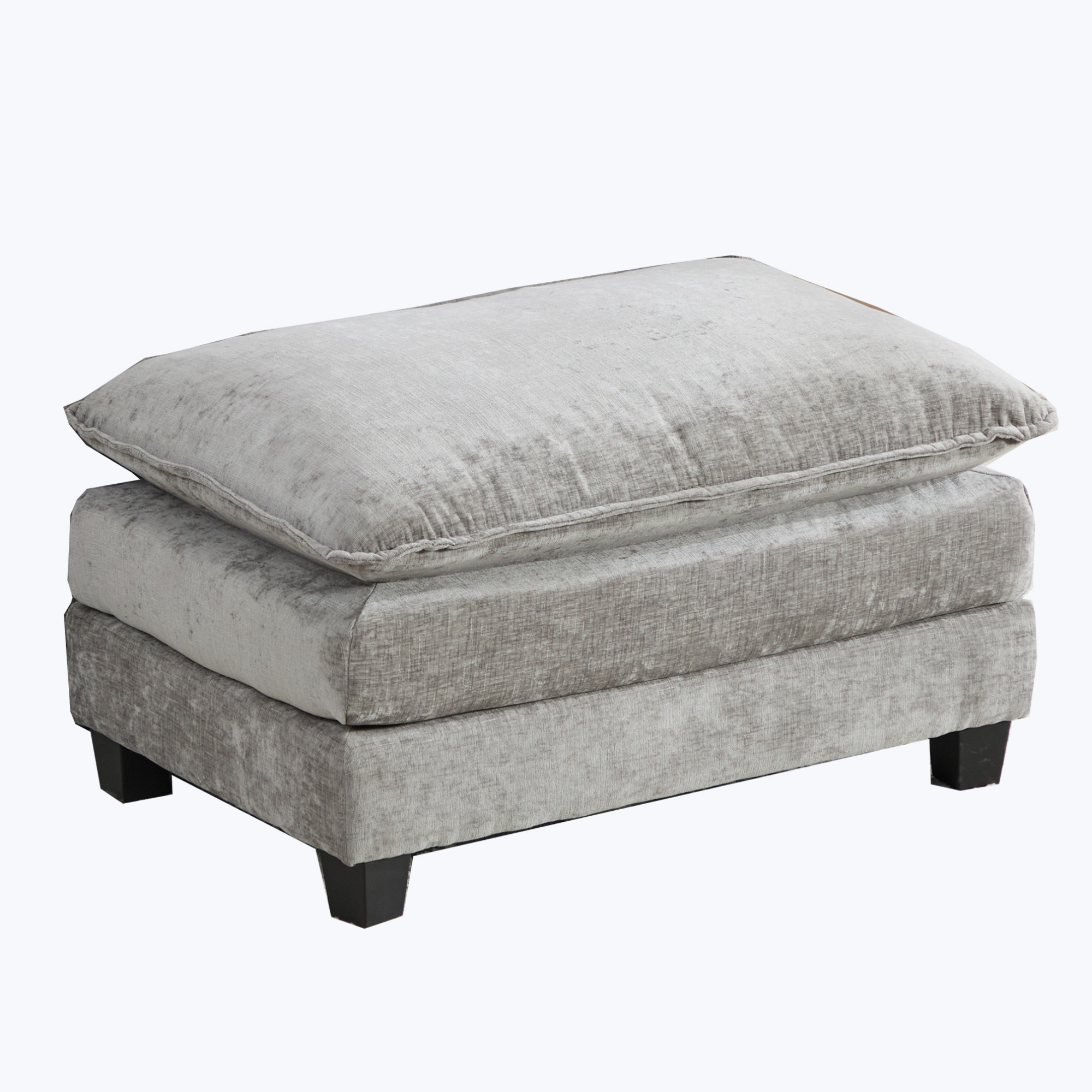Pouf Cloud SW501DGY gris, ottoman moderne, tissu chenille