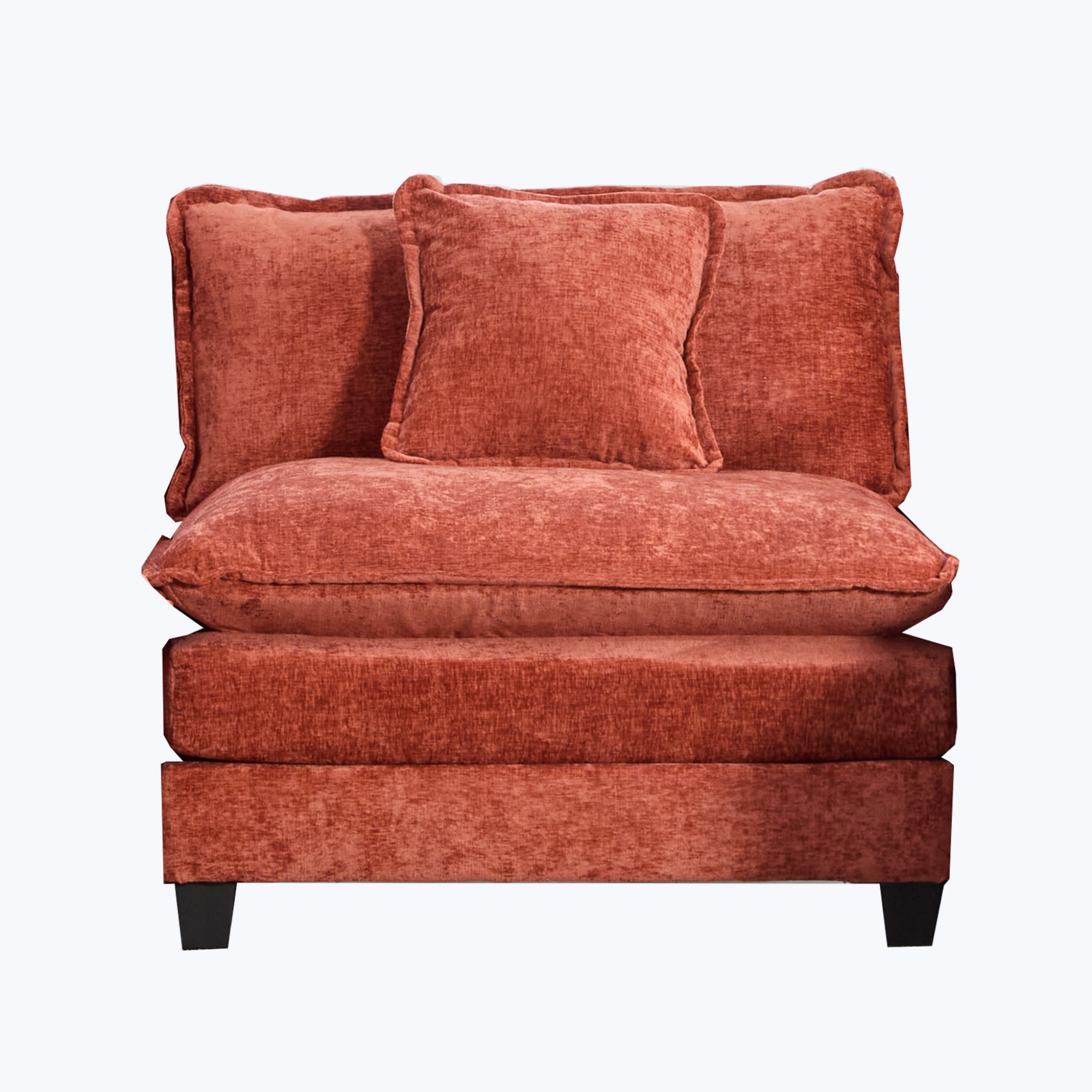 Sofa Cloud 1 place, chenille respirable, orange, SW501BOG